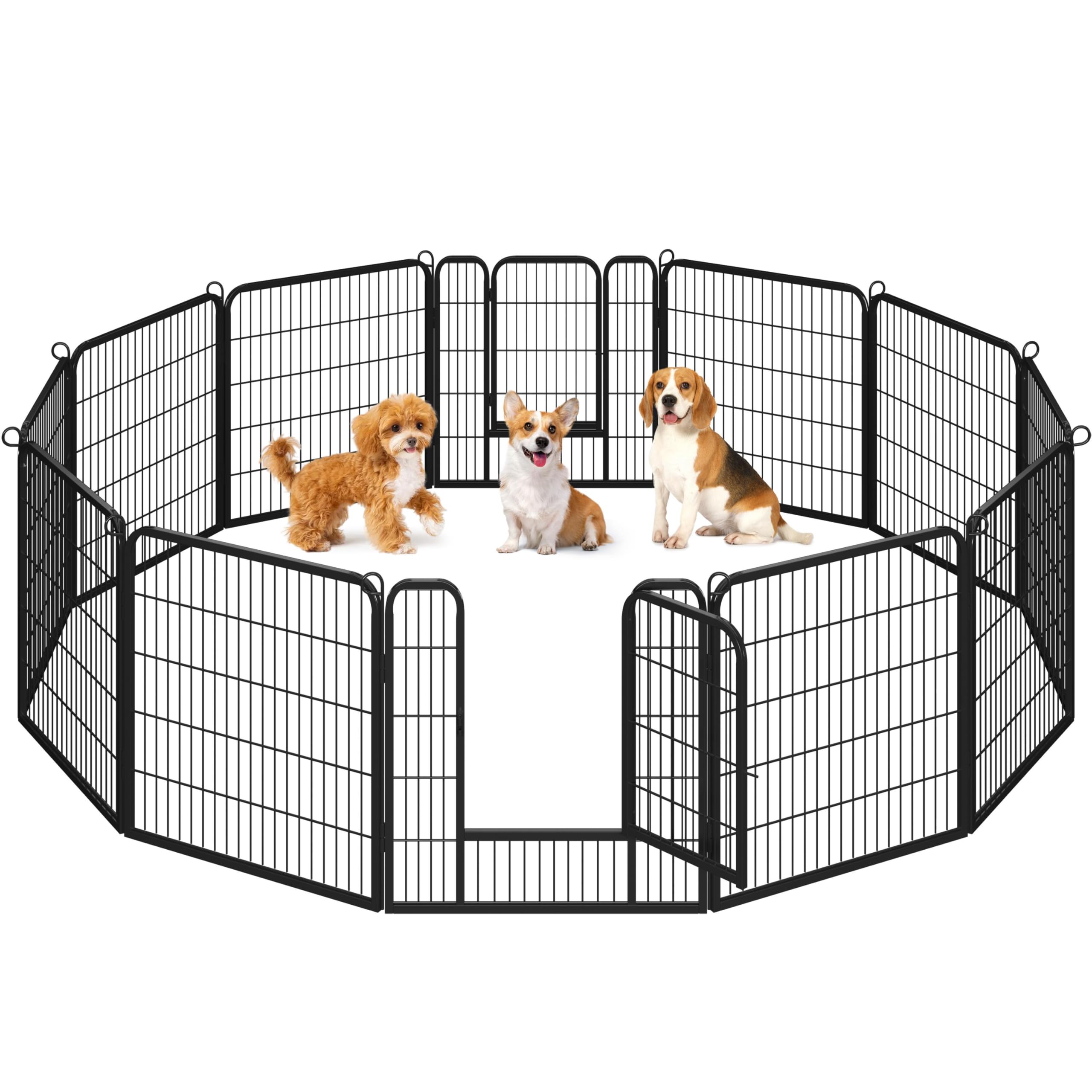Yaheetech 32" H 12-Panel Extra Wide Dog Playpen w/Door for Indoor Outdoor