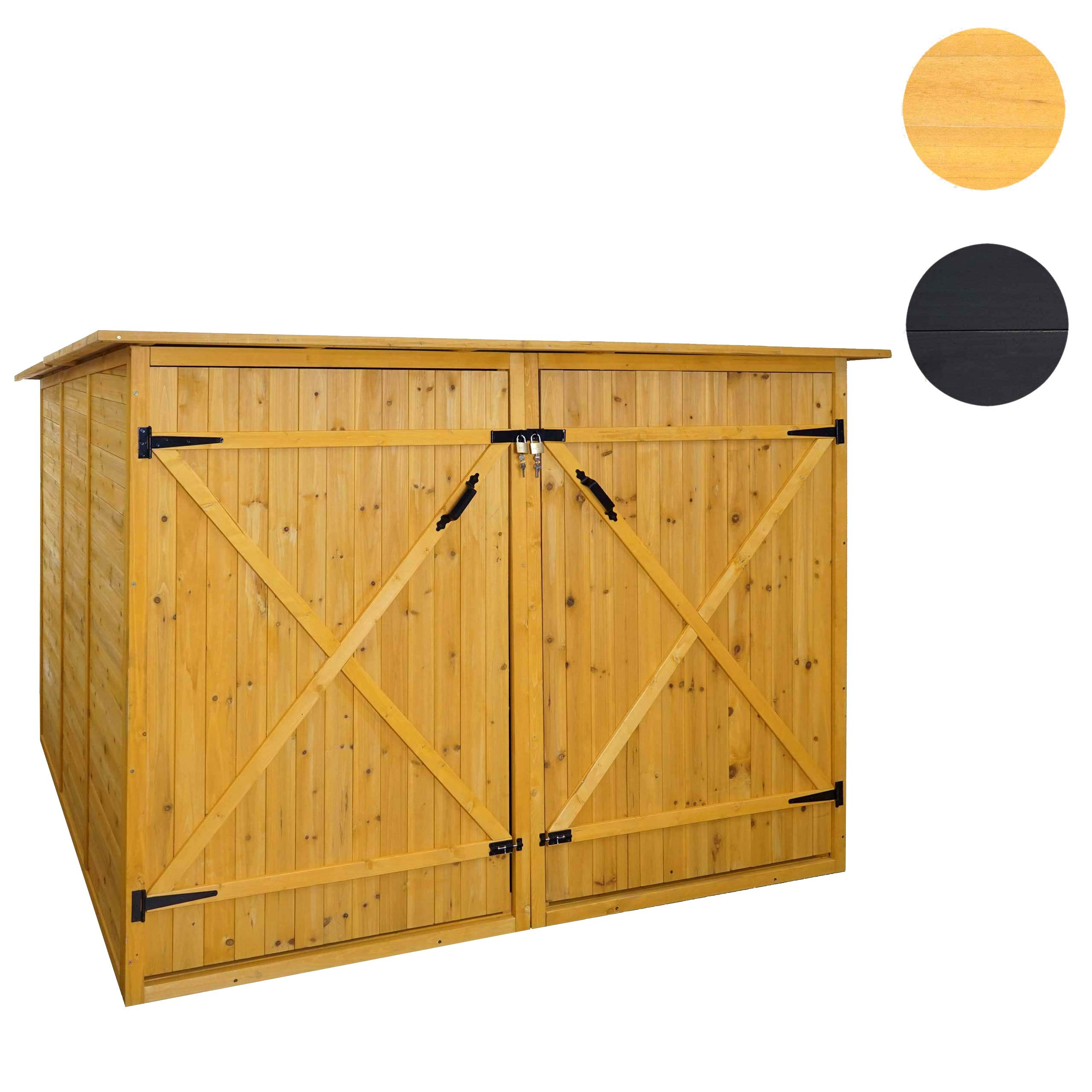 Mendler 2er-Fahrradgarage HWC-H60 abschließbar 151x200x200cm - braun | Fahrradbox, Geräteschuppen, Gerätehaus, MVG