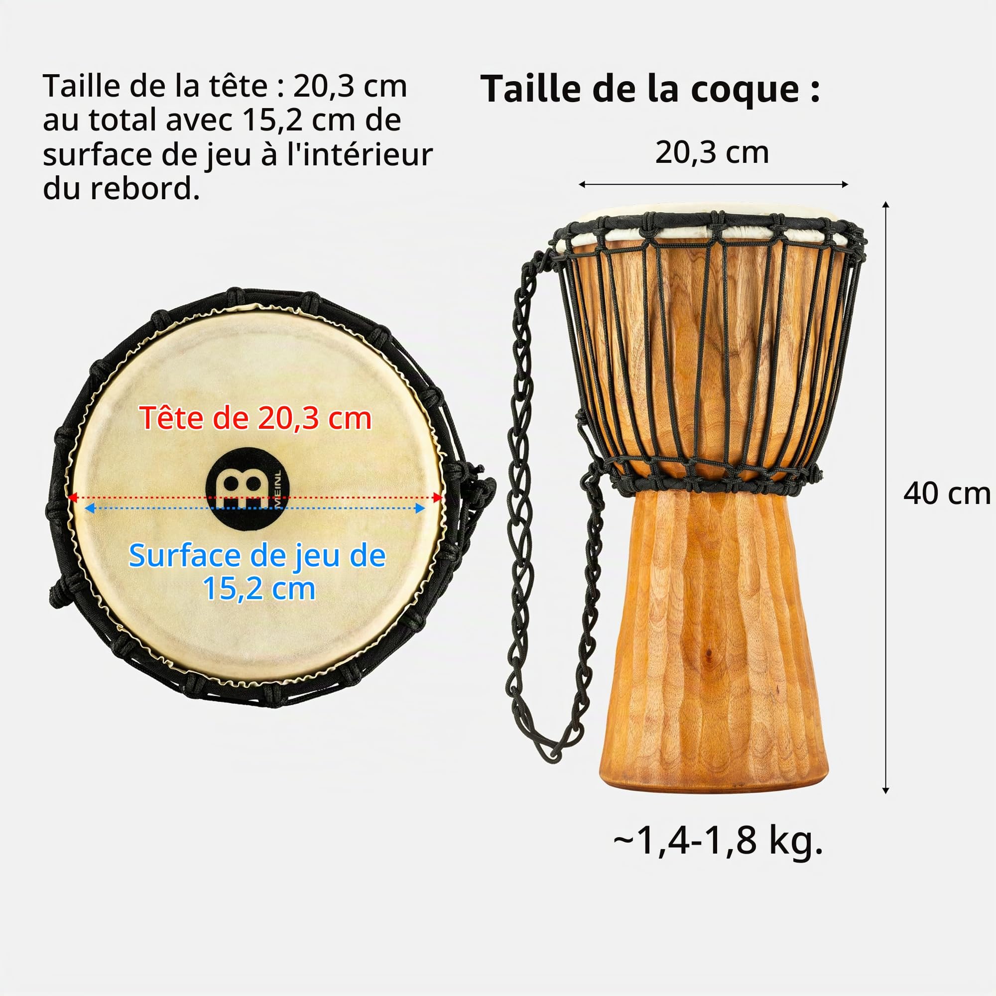 Meinl Djembé Headliner HDJ4-S, 8", Nile Series - Djembe