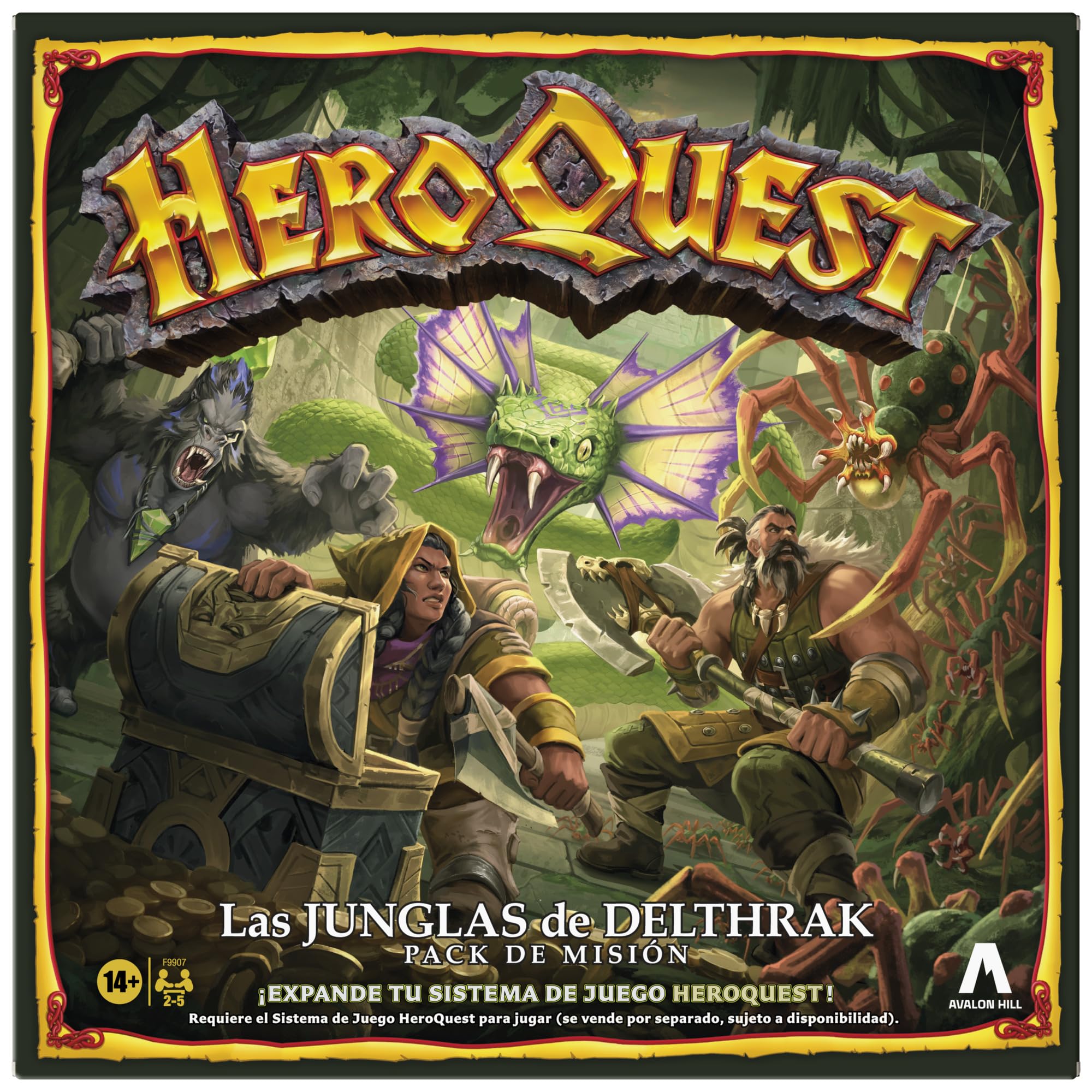 Avalon Hill HeroQuest Pack de Misión Las Junglas de Delthrak | Juego de rol | A Partir de 14 años | para 2 a 5 Jugadores | Requiere el Sistema de Juego HeroQuest para Jugar