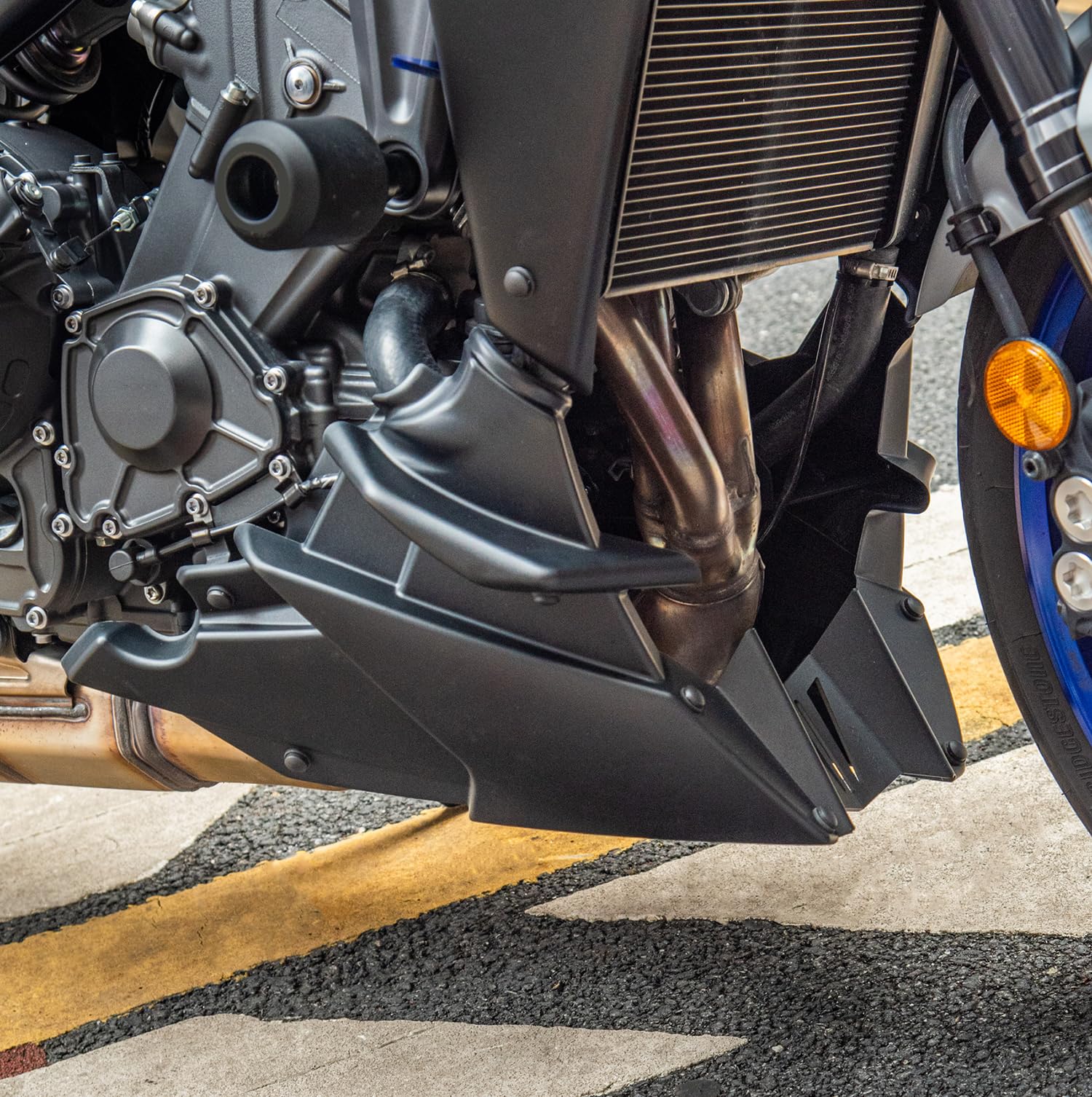 Bugspoiler Motorschutz für MT-09 MT 09 SP Tracer 9 GT 2021-2025 2026 Motorrad Unterfahrschutz Motorspoiler (Mattschwarz)