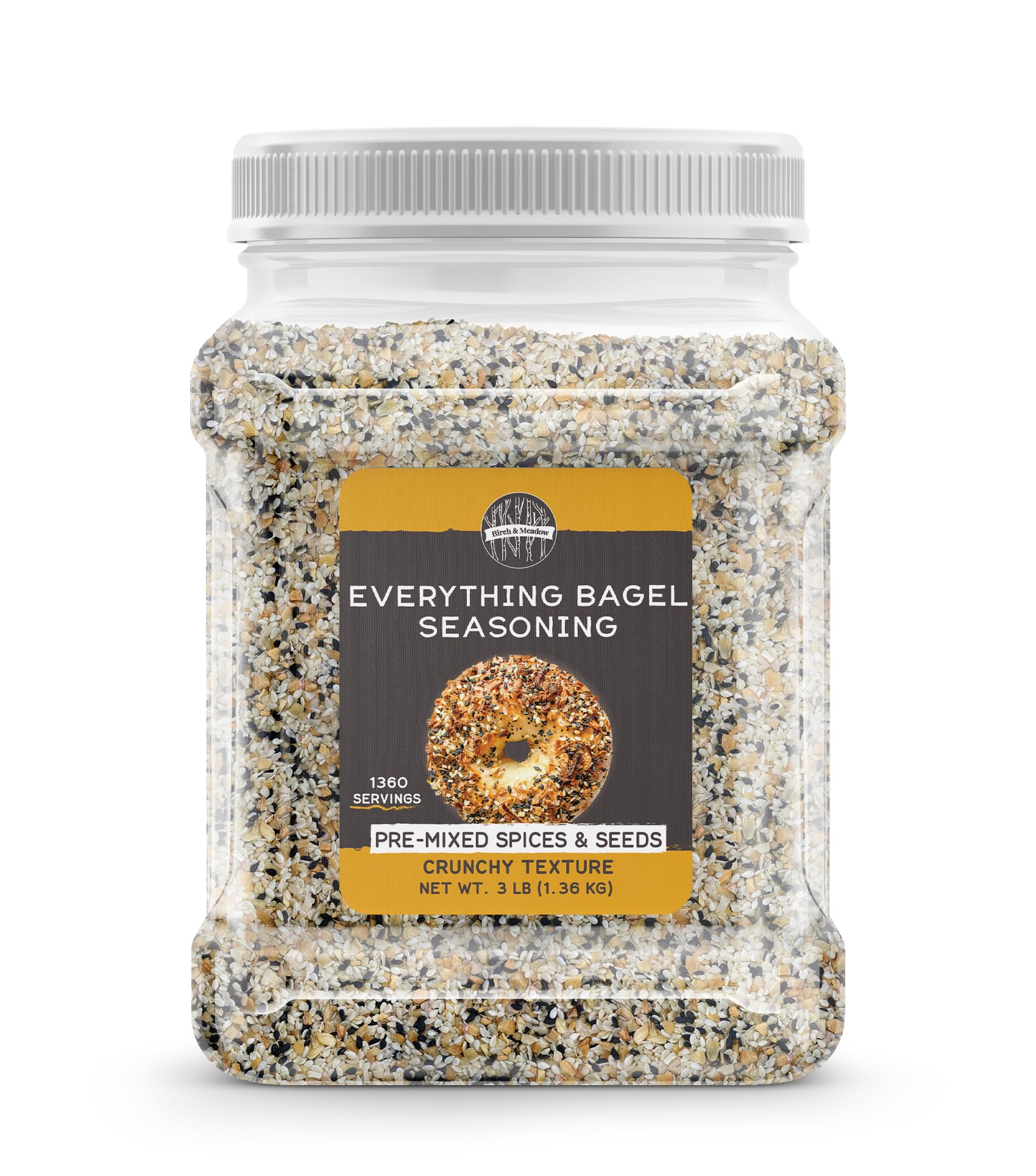 Birch & Meadow 3 lb of Everything Bagel Seasoning, Pre-Mixed Spices & Seeds, Crunchy Texture