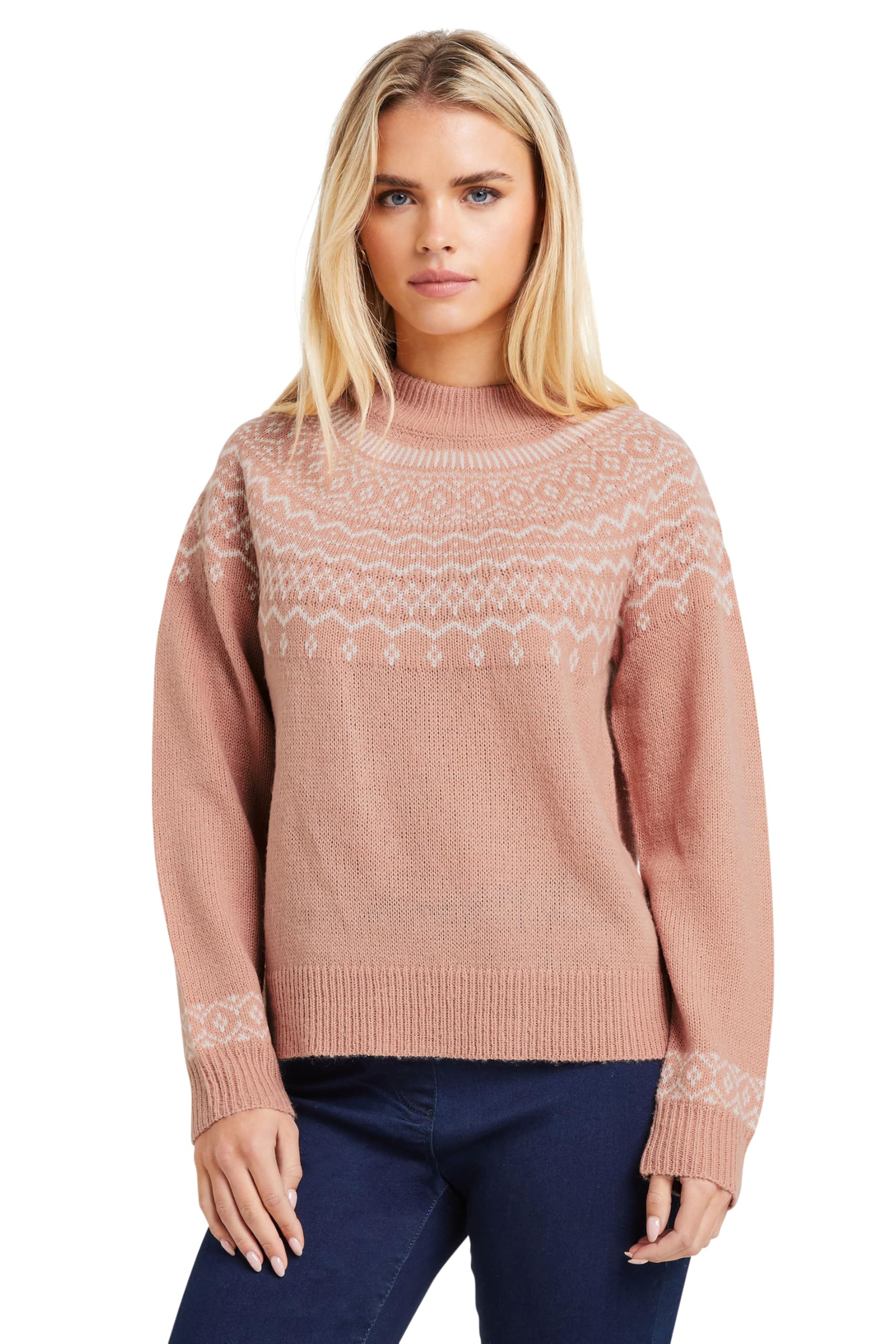 M&Co Petite Fairisle Knit Jumper - Women's Pink