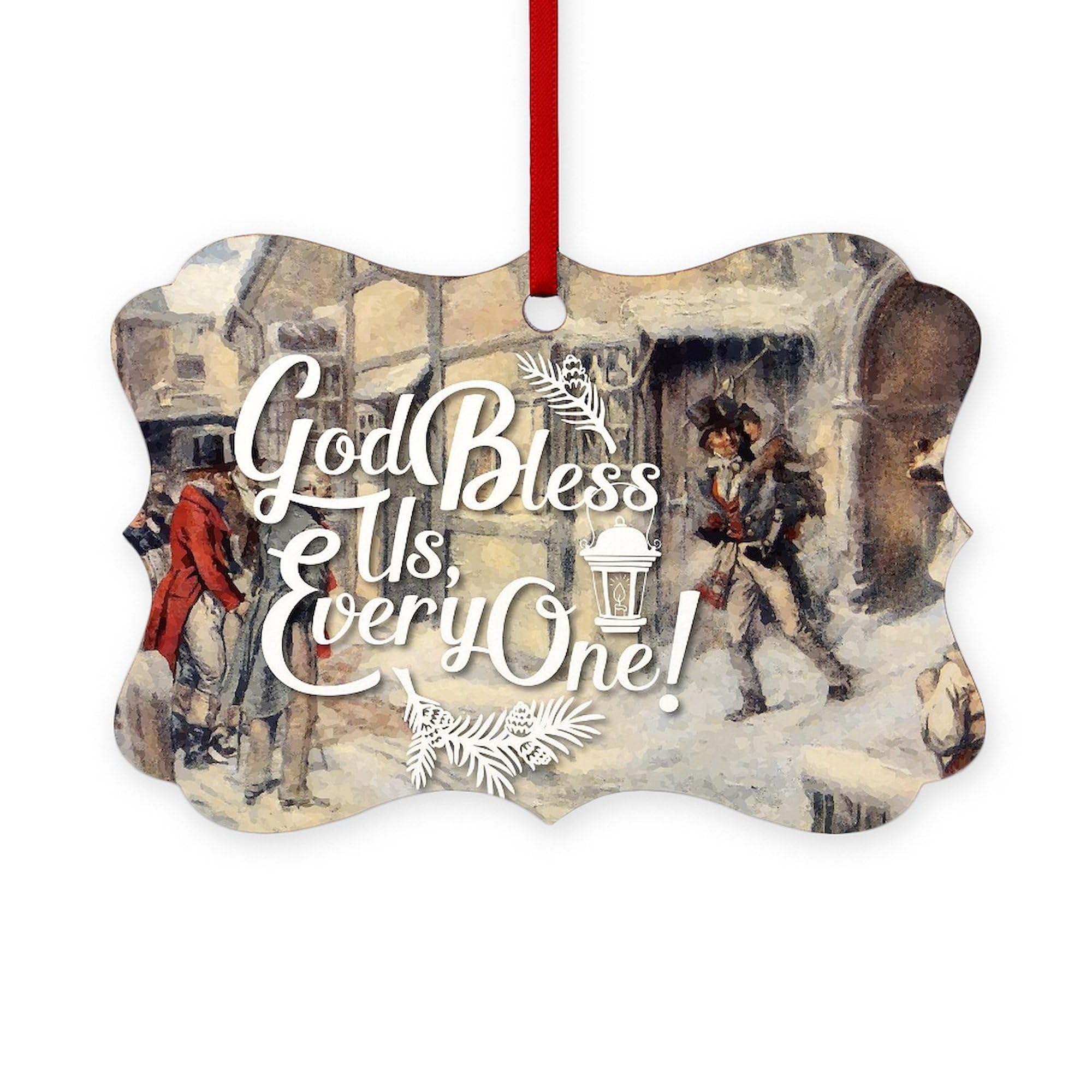 CafePress God Bless Us Every One Scroll Holiday Ornament 4