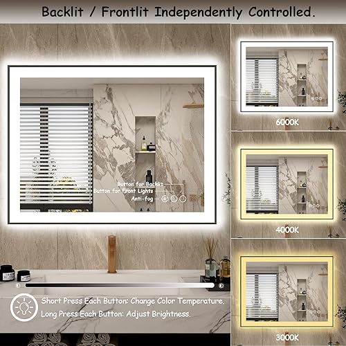 Miniatura 3 de CHARMOR Espejo LED 48x30 para baño