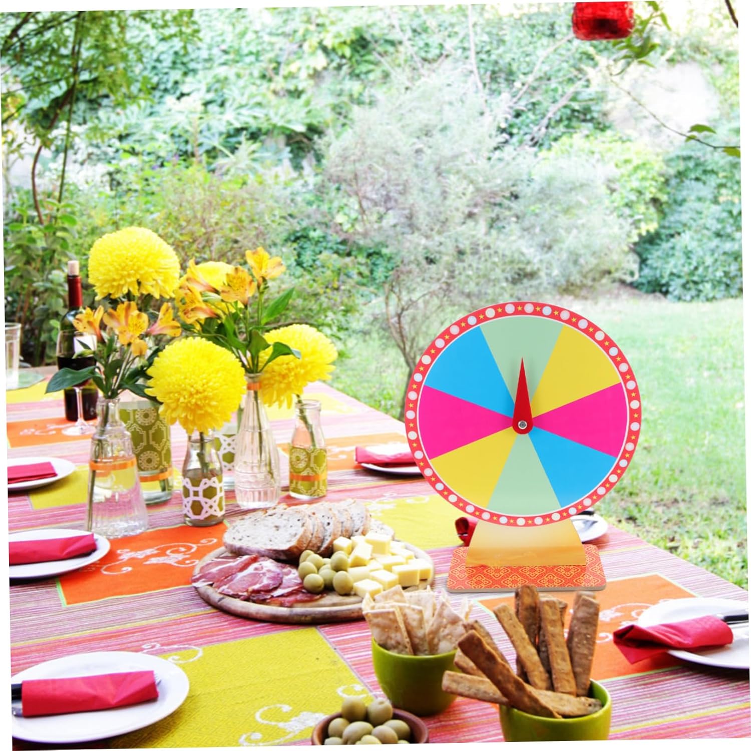 Prize Wheel Game Rotating Prize Wheel with Slots for Carnival Raffle and Party Fun Easy to Carry DIY Design for Endless Excitement