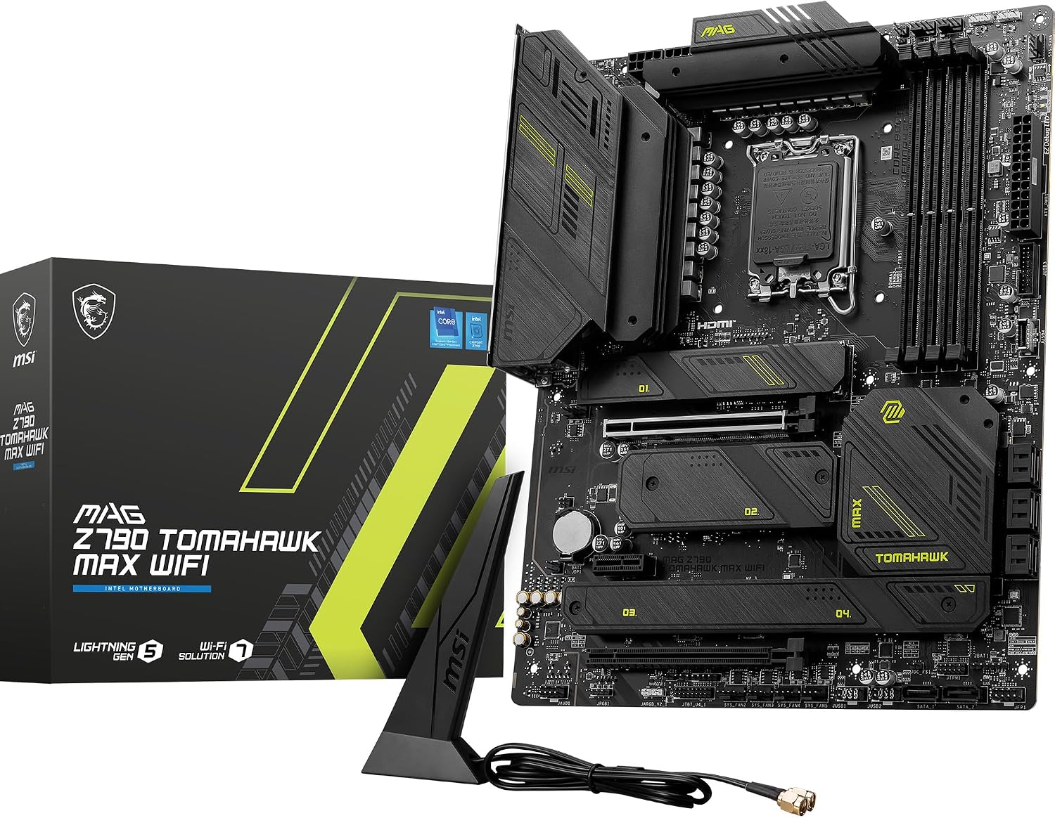 MAG Z790 Tomahawk MAX WiFi Gaming Motherboard (Supports 12th/13th/14th Gen Intel Processors, LGA 1700, DDR5, PCIe 5.0, M.2, SATA 6G, 2.5Gbps LAN, USB 3.2 Gen2, Wi-Fi 7, Bluetooth 5.4, ATX)