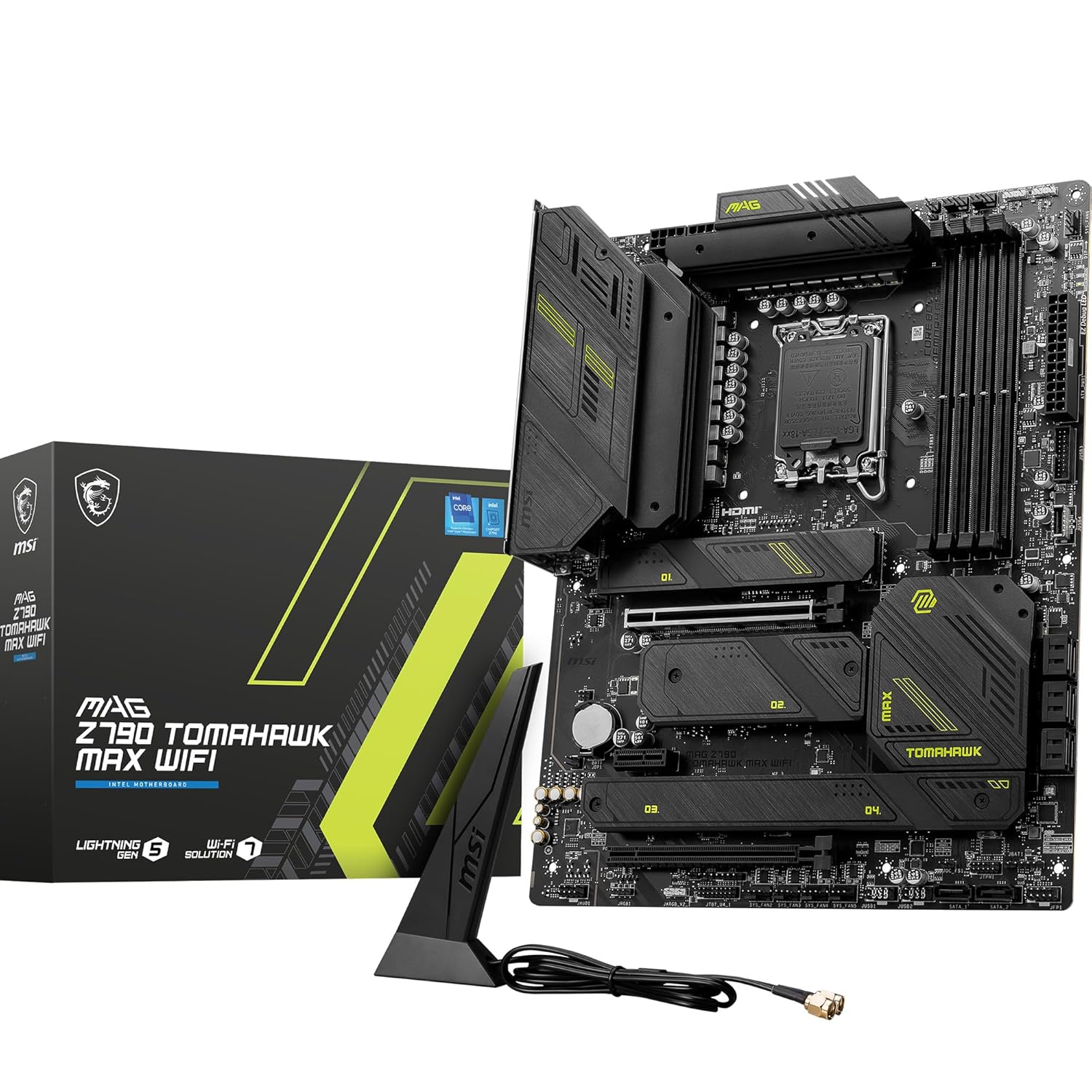 MSI MAG Z790 Tomahawk MAX WiFi Gaming Motherboard (Supports 12th/13th/14th Gen Intel Processors, LGA 1700, DDR5, PCIe 5.0, M.2, SATA 6G, 2.5Gbps LAN, USB 3.2 Gen2, Wi-Fi 7, Bluetooth 5.4, ATX)
