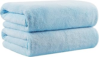 Orighty 2-Pack Microfiber Bath Towels (27'' x 54'') - Soft, Absorbent, Quick-Drying, Blue