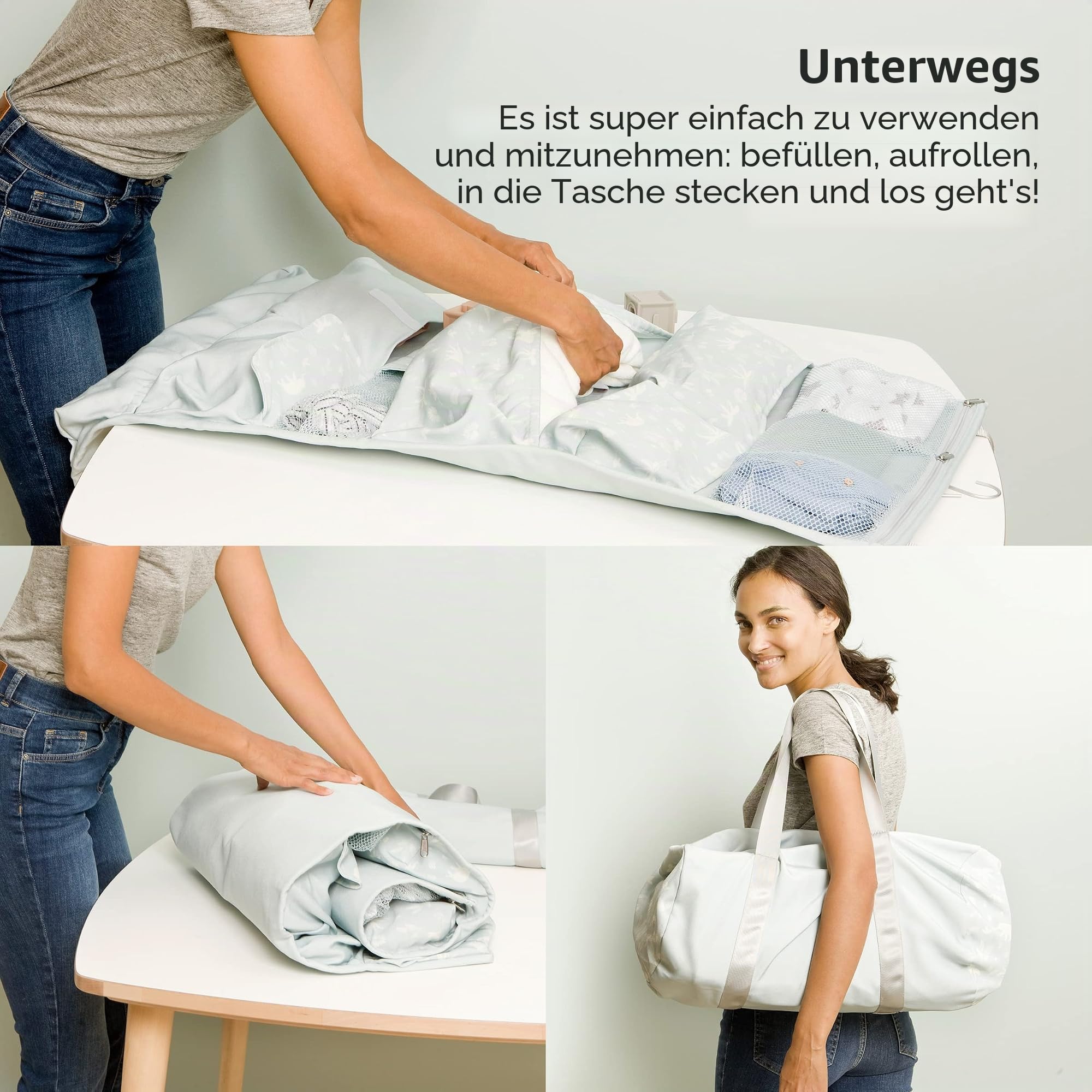 BabyToLove Little Big Friends Soft Activity Book 2 in 1 | Mehrzweck-Entwicklungsspielzeug | Einfache Befestigung am Kinderbett | Beißring