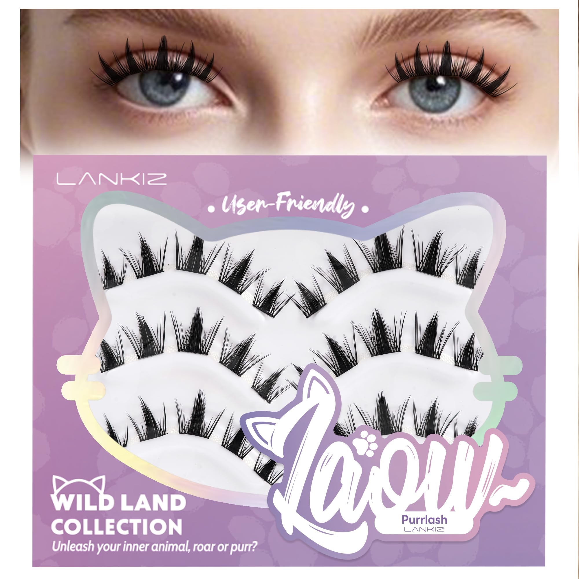 Cluster Lashes C Curl Individual Eyelashes Wispy Fluffy Cat Eye Eyelash Clusters LANKIZ for Striking Evening Looks - Beginner Friendly