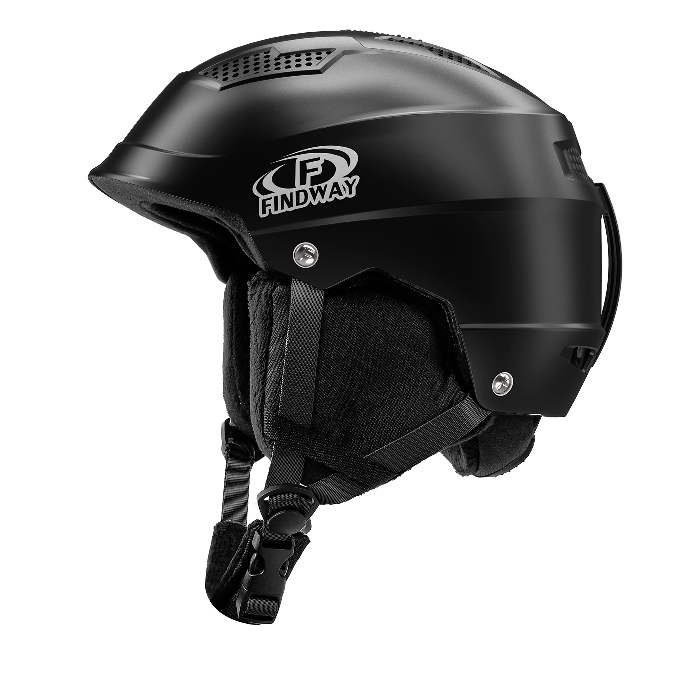 Findway - Casco da sci unisex, da donna e uomo, per adulti, bambini, con aperture di ventilazione regolabili, compatibile con occhiali da sci per chi indossa gli occhiali, casco da snowboard, S/M/L