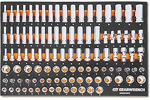 GEARWRENCH 104-Piece 3/8-Inch Drive Metric Socket Set in Foam Storage Tray