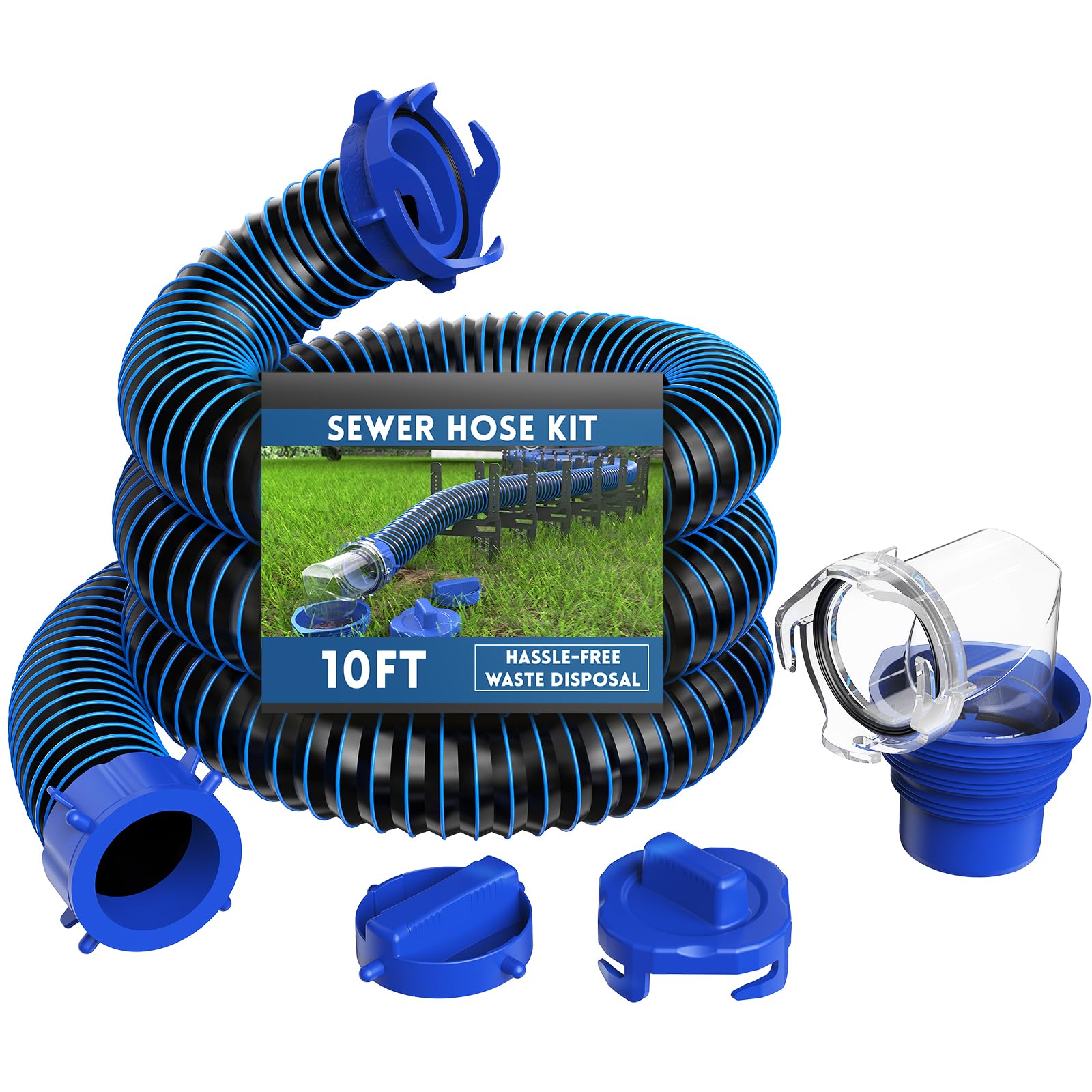 DUMPMAN RV Sewer Hose Kit, 10 Ft Sewage Hose