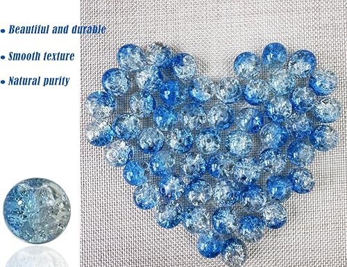 Miniatura 2 de 100 cuentas de vidrio agrietado de 0.394 pulgadas para hacer joyas, cuentas espaciadoras redondas, cuentas acrílicas para manualidades, cuentas a