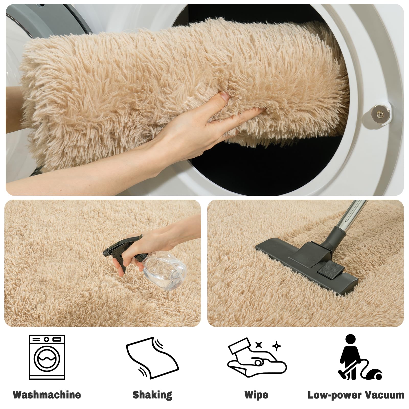 Lot de 2 tapis doux et moelleux pour chambre à coucher, tapis de chevet ovale à poils longs, antidérapants et confortables, pour chambre d'enfant, dortoir, salon, 0,8 x 1,6 m