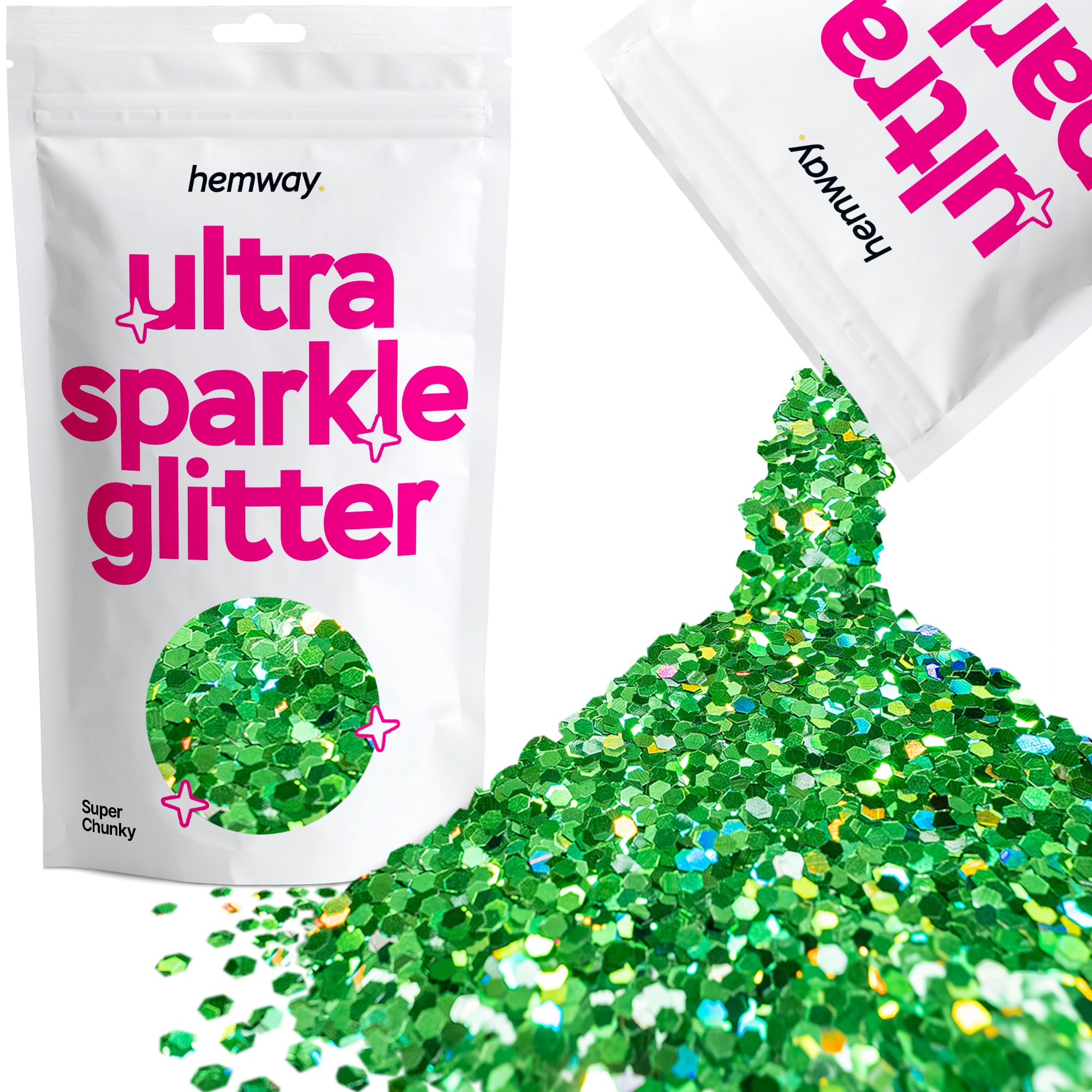 Hemway Ultra Sparkle Glitter Baby Pink Iridescent 100g Fine | Glitter for Arts & Craft, Makeup, Nail Art, Crafting, Card Making, Sparkle Decoration — view 42