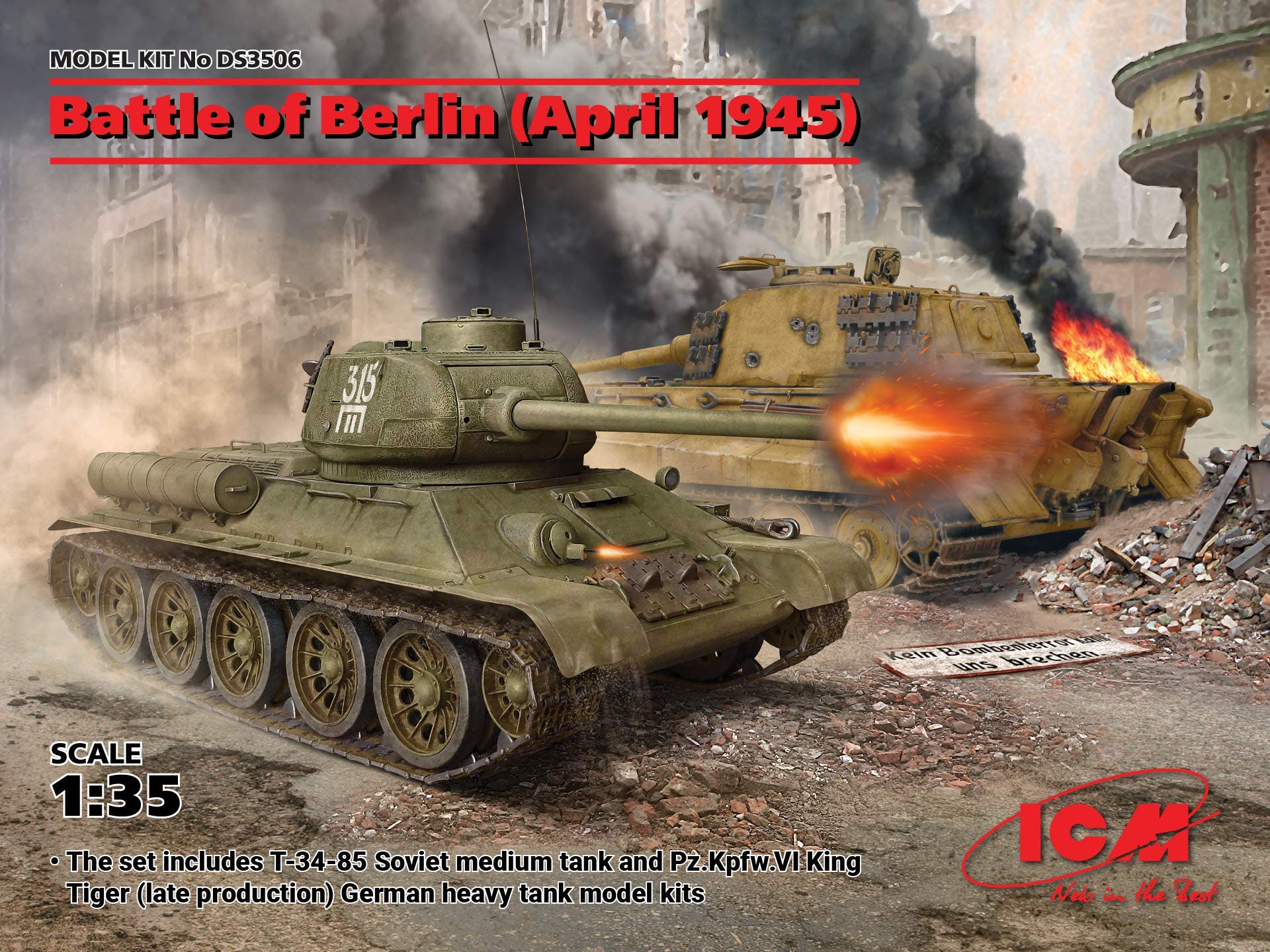 Amazon | ICM 1/35スケール ベルリンの戦い (1945年4月) (T-34-85