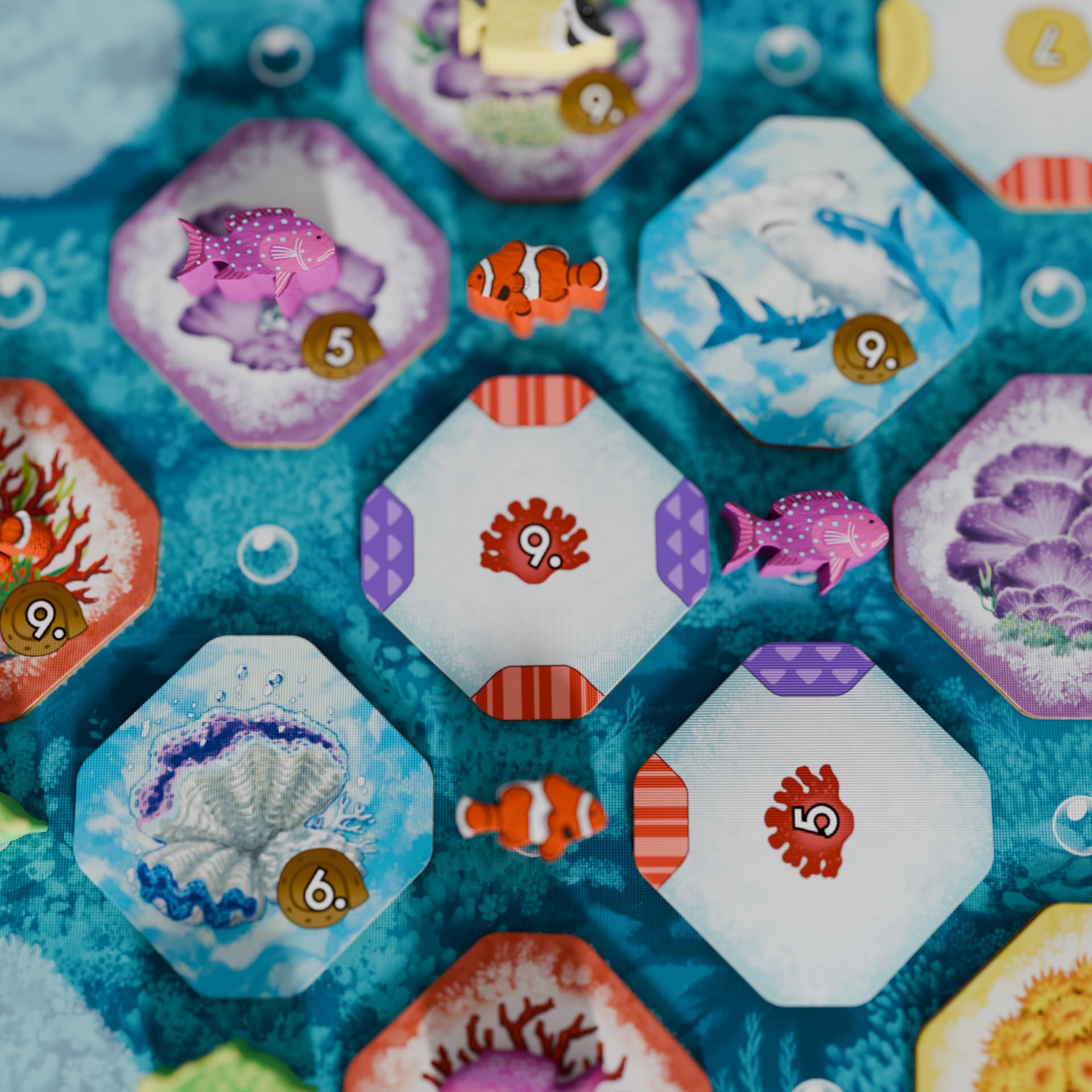 Juego de Mesa Shallow Sea – Juego de Estrategia de colocación de Azulejos para Mayores de 14 años | 1-4 Jugadores, 30-45 Minutos de Juego | Construye un ecosistema de Arrecife de Coral, Juego de
