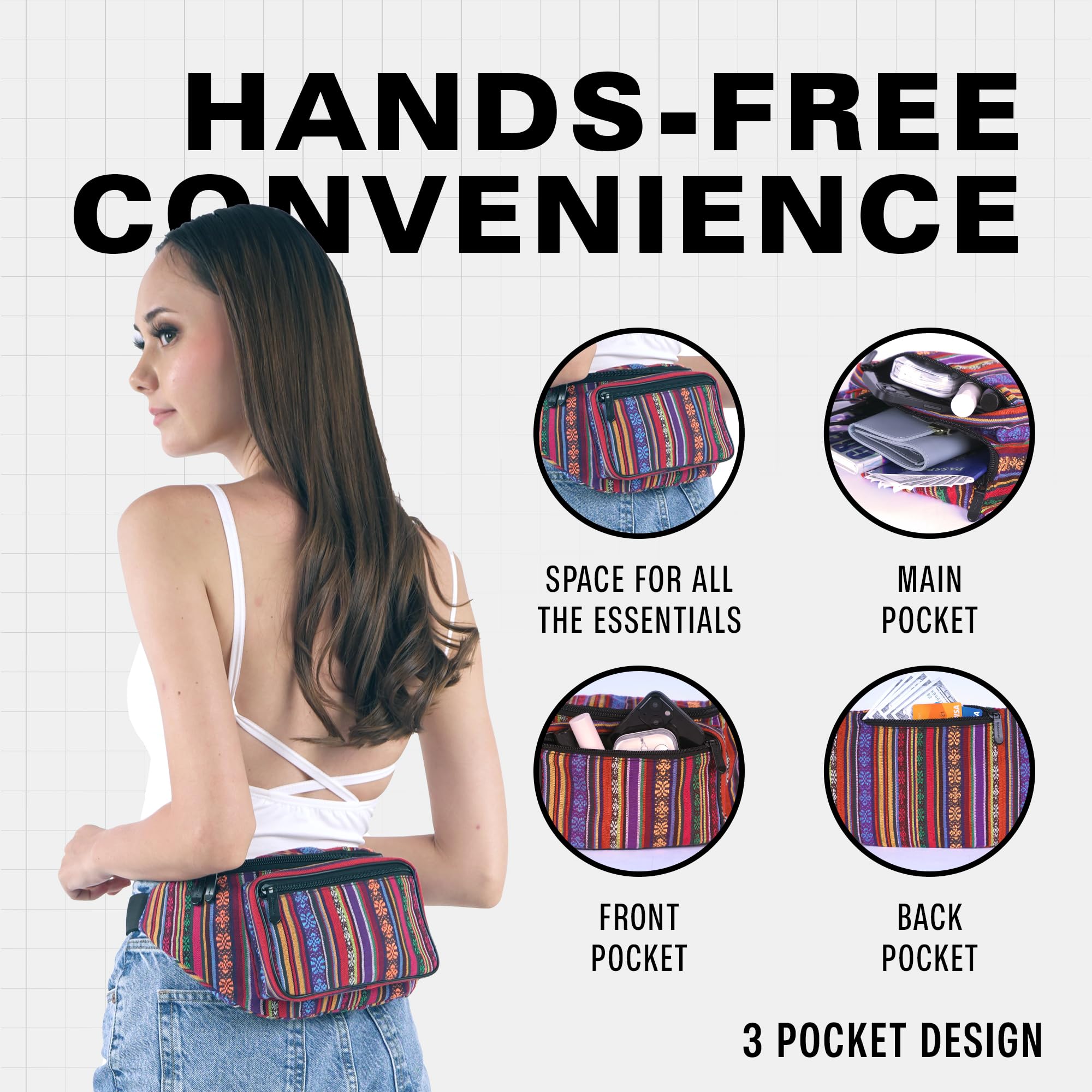 Black Fanny Pack Belt Bag I Mens Fanny Packs for Women Fashionable - Crossbody Bag Bum bag Waist Bag Waist Pack - Hands Free for Hiking, Halloween, Running, Travel, Waterproof and more: Orange Vert v2