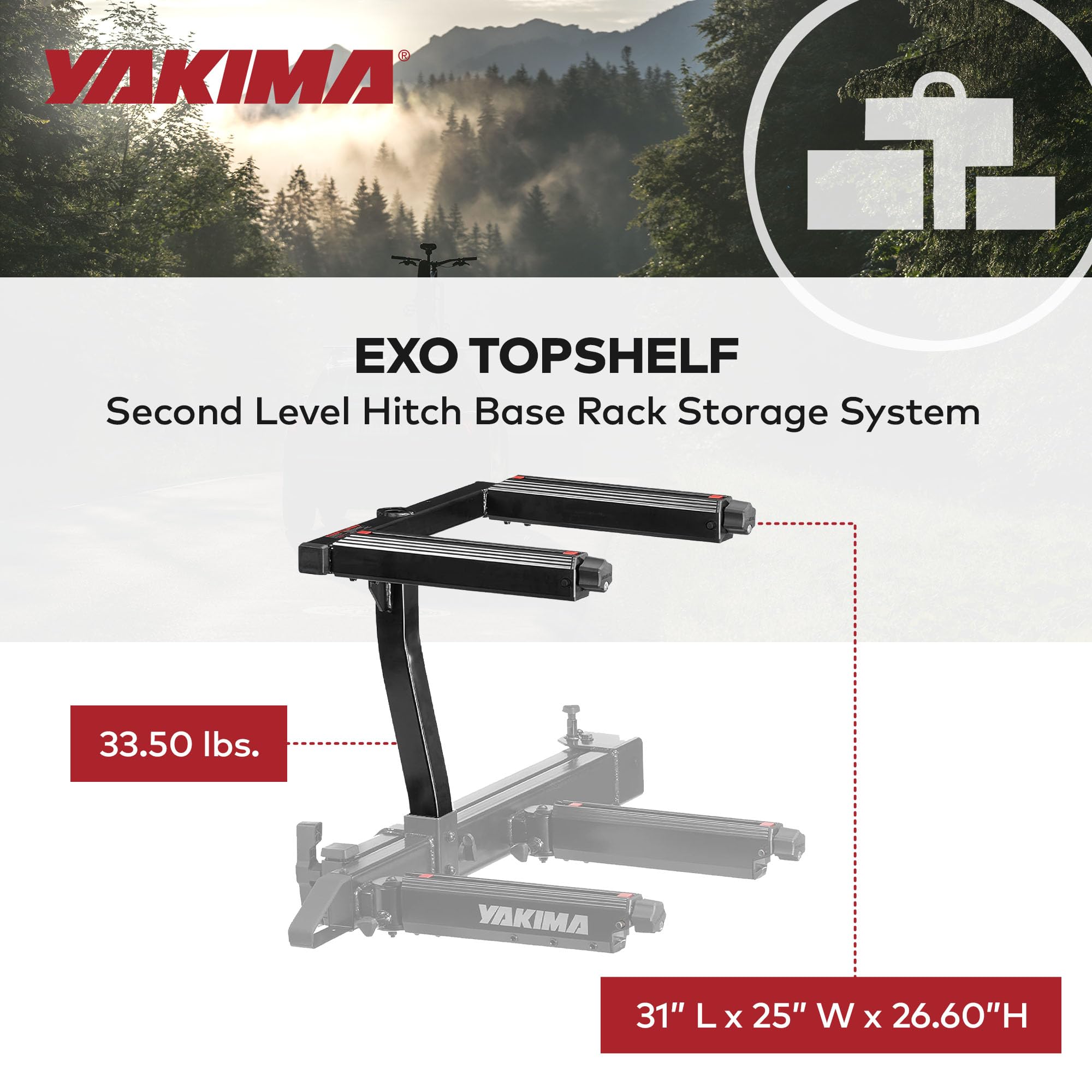 Amazon.com: Yakima EXO TopShelf Second Level Hitch Base Rack