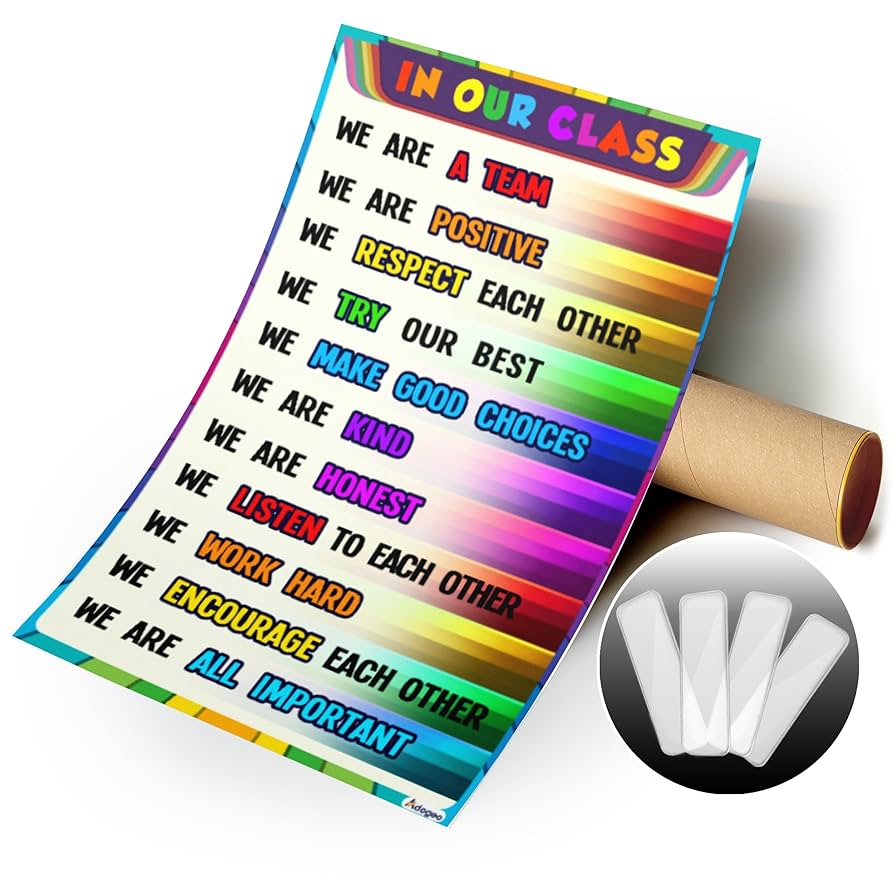 Amazon.co.jp: Adogeo 教室ルールポスター - クラス内ポスター