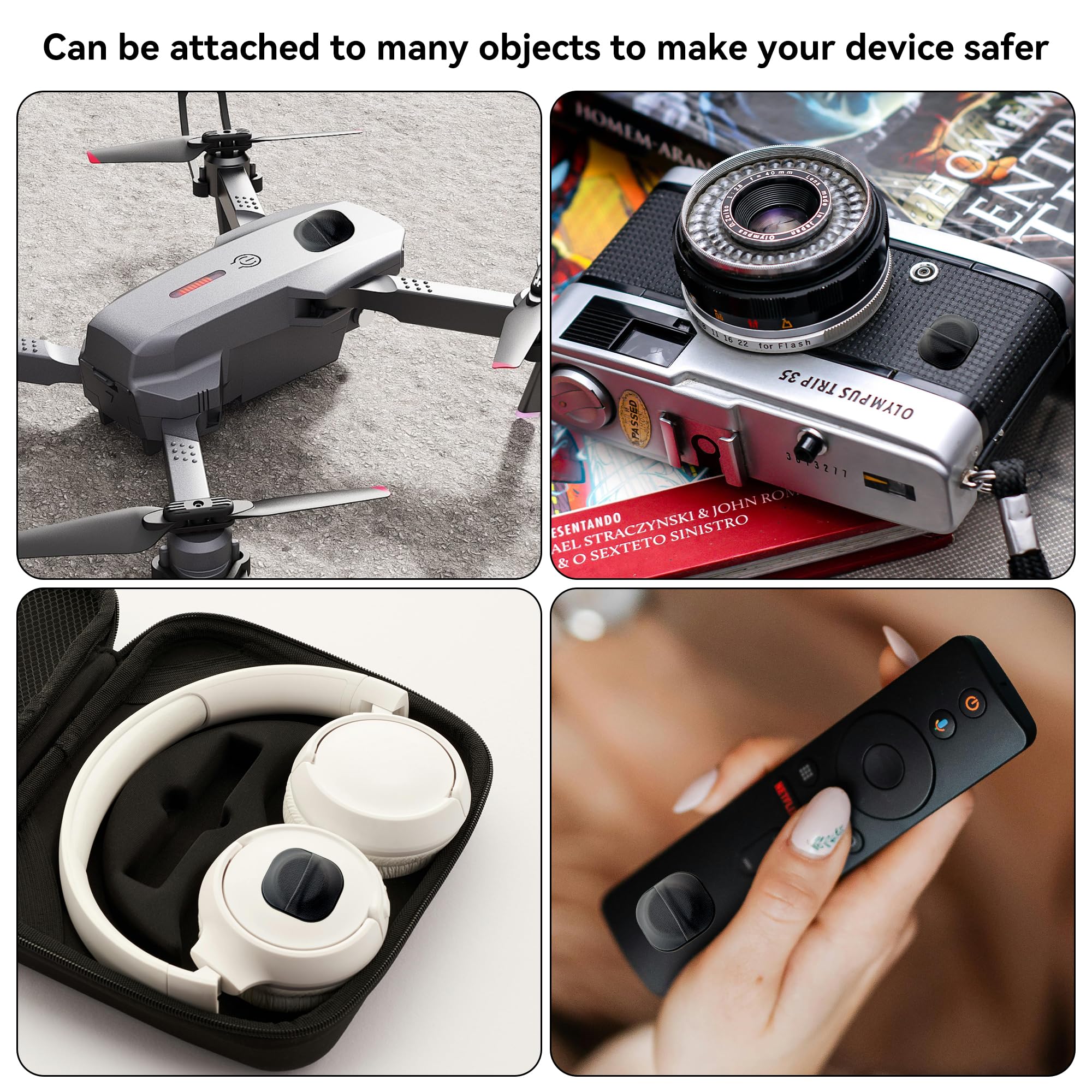 CaSZLUTION Lot De 2 Supports Adhésifs Pour Airtag - Compatible Avec Airtag - Pour Télévision, Bagages, Vélo, Voiture, Ordinateur Portable (noir