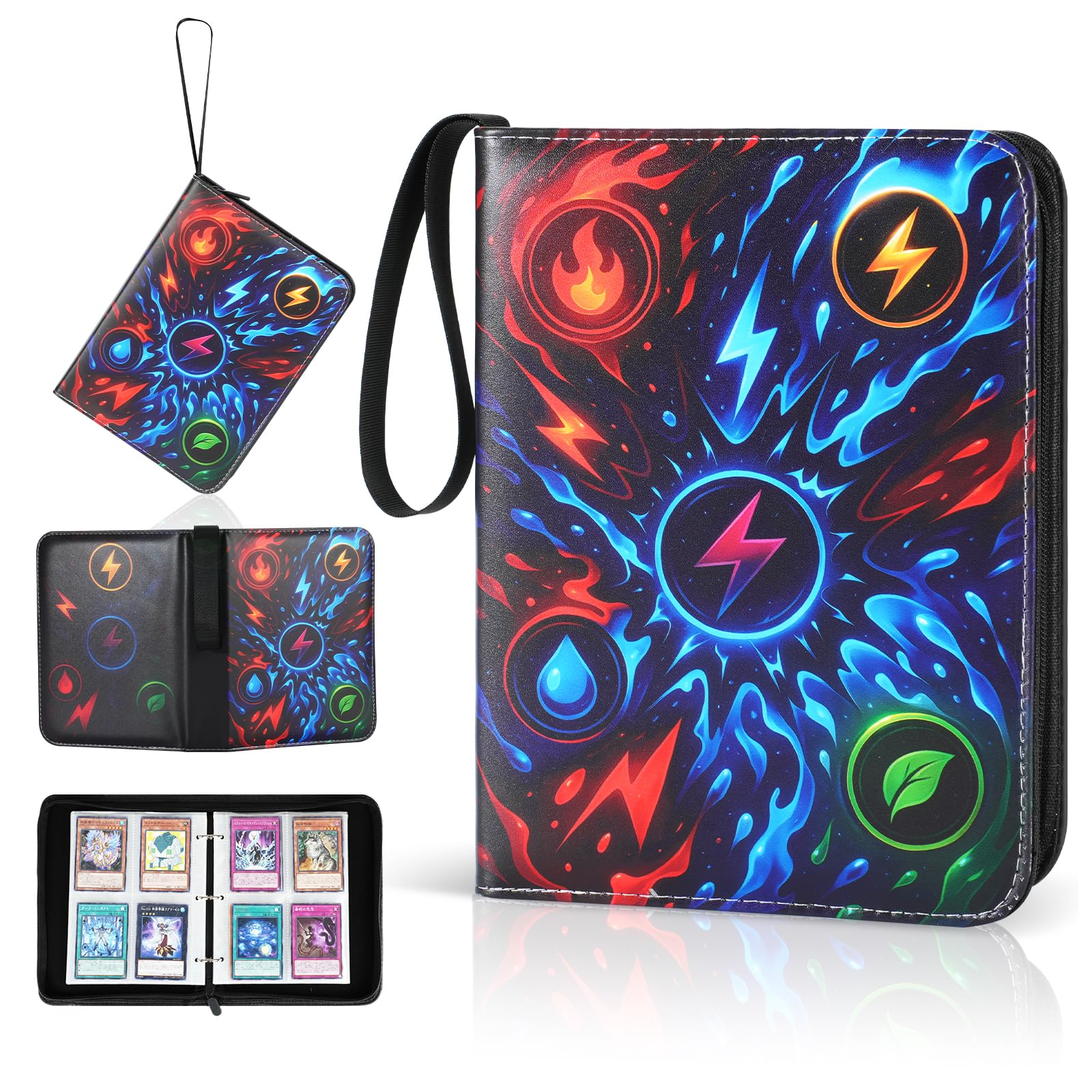 Carpeta profesional para tarjetas coleccionables – Capacidad de 400 tarjetas, álbum duradero de 3 anillos con fundas protectoras transparentes para coleccionables de TCG y deportes