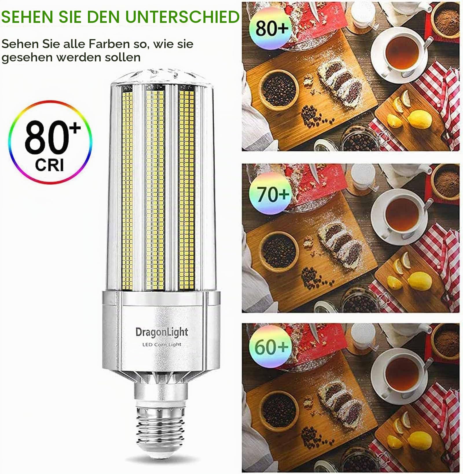 DragonLight 2025 Neueste 240W Superhell Mais Licht LED Glühbirne(Ersetzt 1400Watt) - E40 LED Lampe 4000K 32,400 Lumens - Gut für Werkstatt Straßenleuchte und Gewächshäusern Zimmerpflanzen
