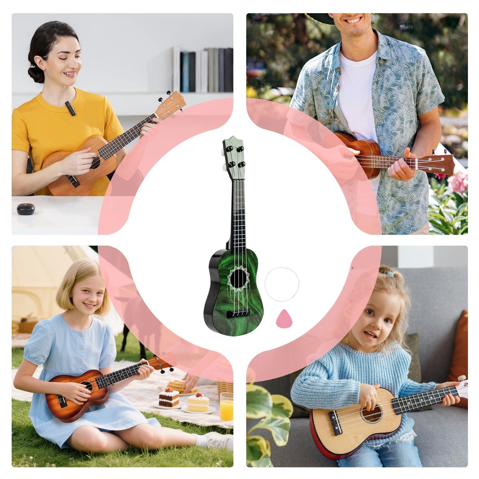 Ukulele para Principiantes,de 4 Cuerdas para Iniciación | Juguete Instrumento Educativo - para Estudiantes, hogar, Aula, Sala de Juegos, , Escuela, niños y niñas, — view 4