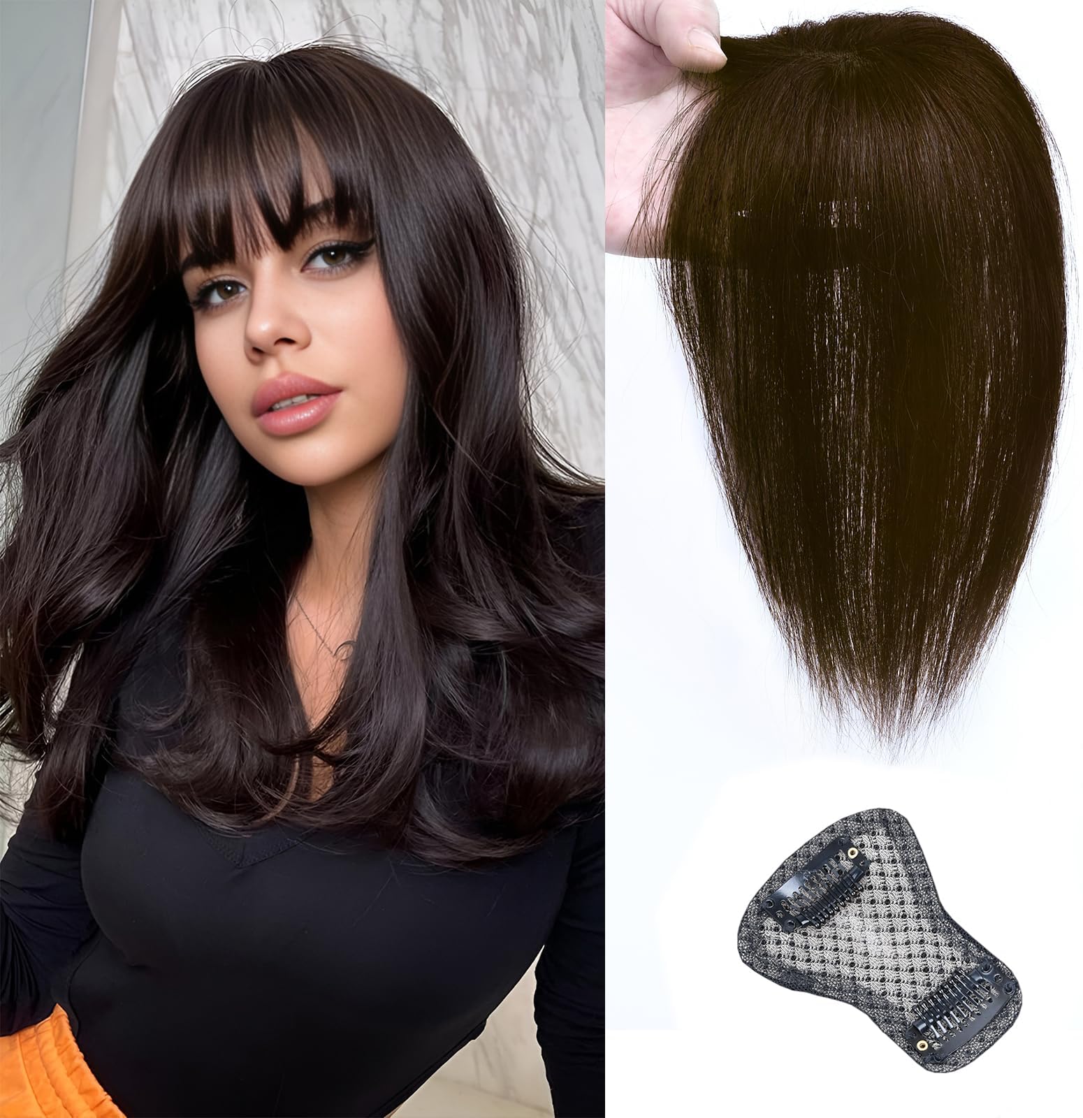 Prehot Bangs Hair Clip, Clip in Bangs Hair Toppers for