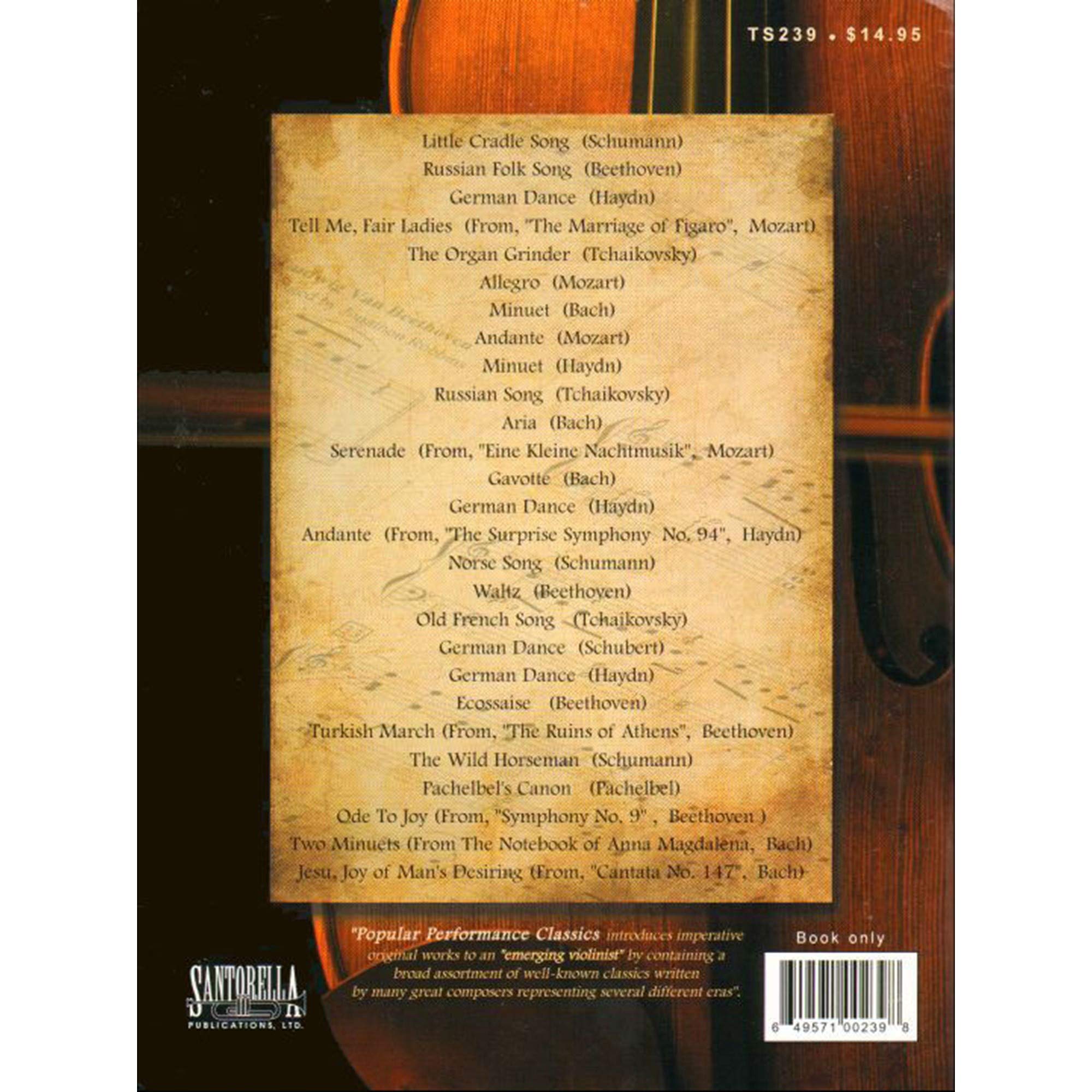 Popular Performance Classics for Violin (Piano Accompaniment) - Violin and Piano - arranged by Robbins and Gendron - San