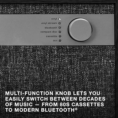Miniatura 8 de Victrola Century - Tocadiscos de vinilo 6 en 1 y centro de música, tocadiscos de 3 velocidades, reproductor de CD y cassette, VINYLSTREAM, Bluetooth