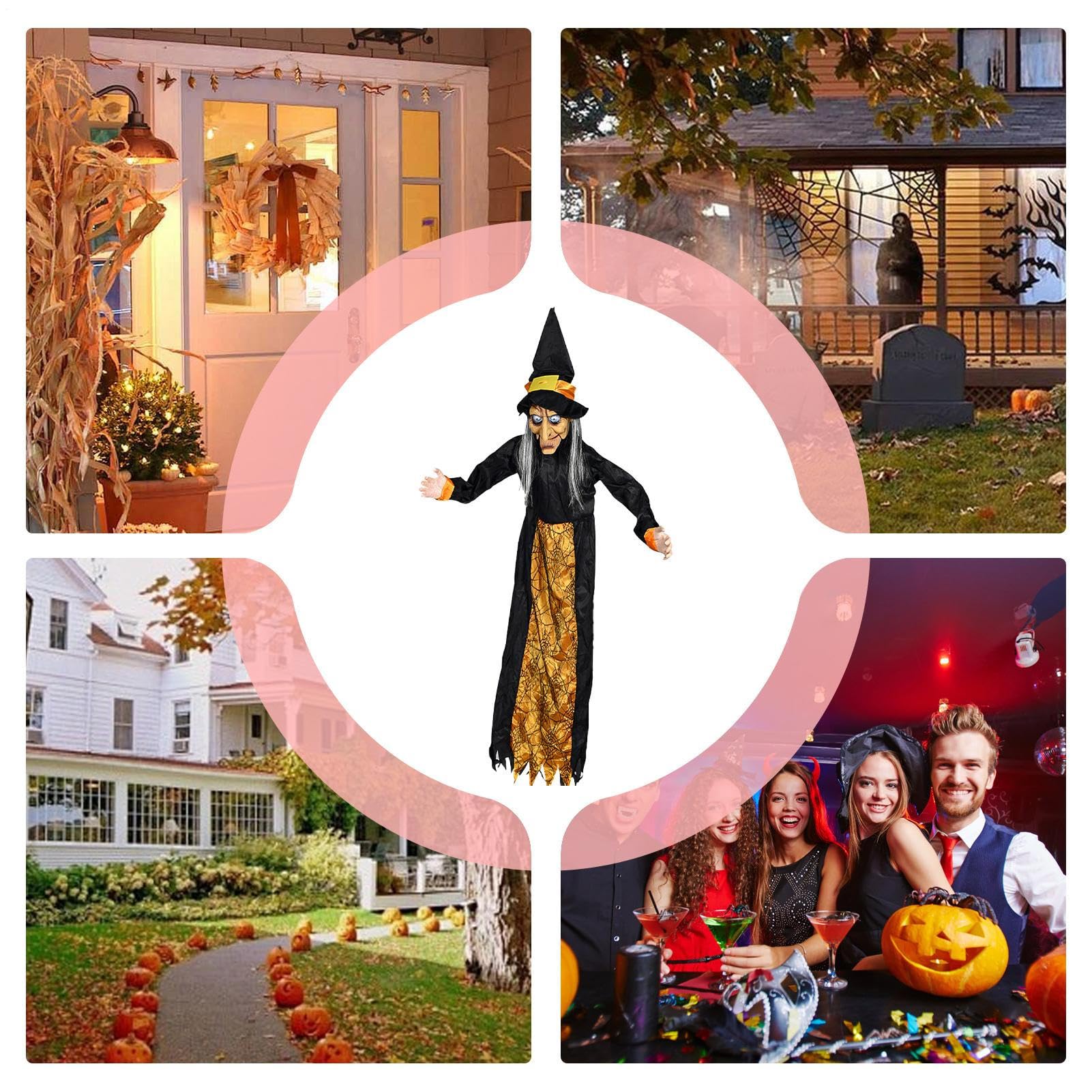 Latajaca Dekoracja Halloweenowa Latająca Z Czujnikiem Ruchu i Migającymi