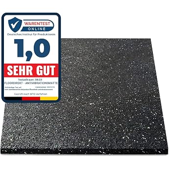 floating premium anti-vibration mat 60 x 60 cm   made in germany   for washing machines dryers etc.   can be cut to size   available in 4 thicknesses 60 x 60 x 2.0 cm
