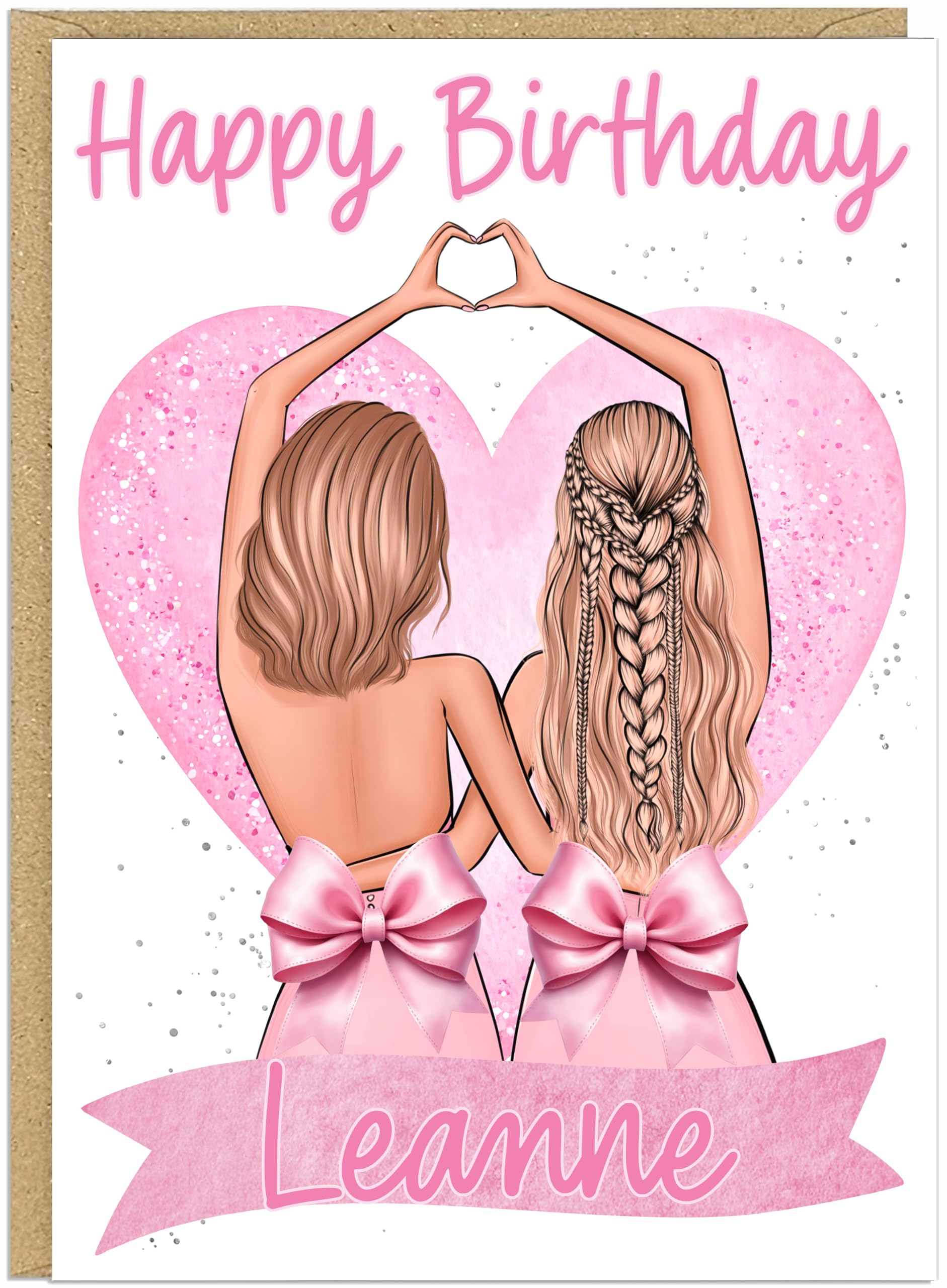 Personalised Best Friend Birthday Cards - Custom Name 9 Hair Colour Designs Blonde Brunette Black - To My Bestie Happy Birthday Greeting Cards Size A5 (Blonde)