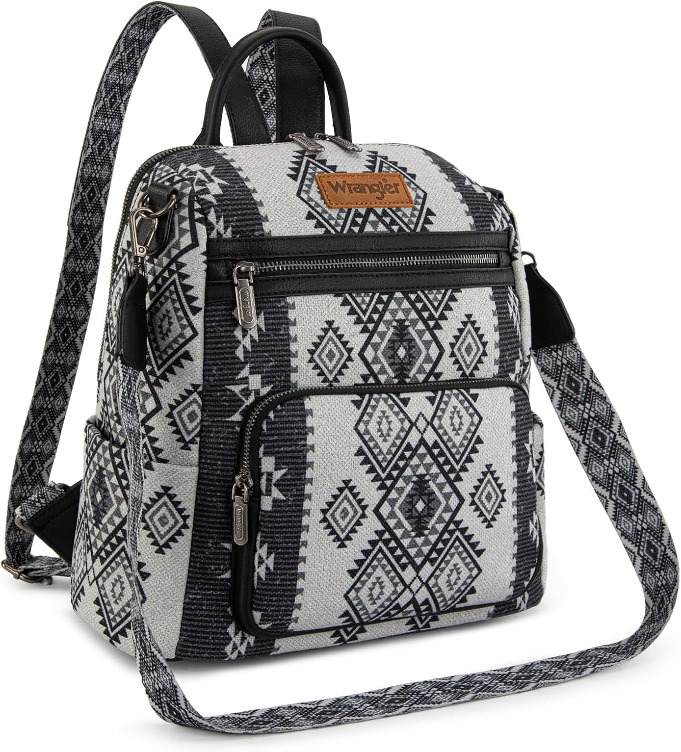 Montana West Wrangler Convertible Backpack Purse for Women Western Aztec Backpack Travel Bags WG213-9110BK