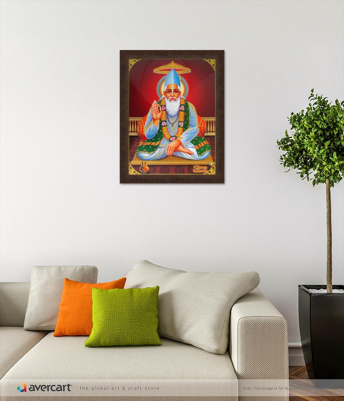 Avercart Saint Kabir Poster 12x16 inch Framed (With frame size