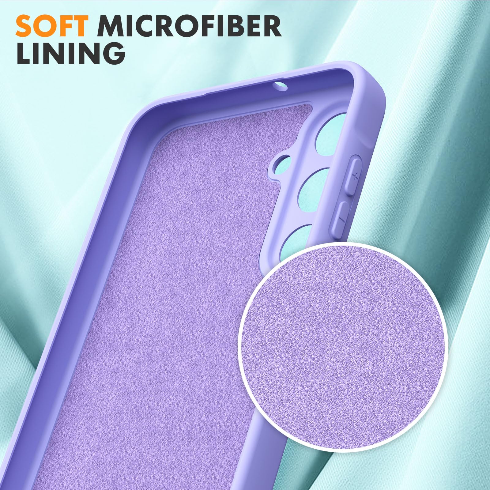 Vansdon Cover Compatibile con Samsung Galaxy A16 4G/5G, 2 Pellicola Protettiva in Vetro Temperato, Gomma Gel di Silicone Liquida Antiurto Custodia - Viola