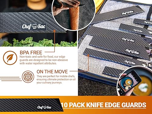 Miniatura 4 de Chef Sac Protectores de bordes de cuchillo, cubierta universal para cuchillo y protector profesional de cuchillos, protectores de cuchillos de