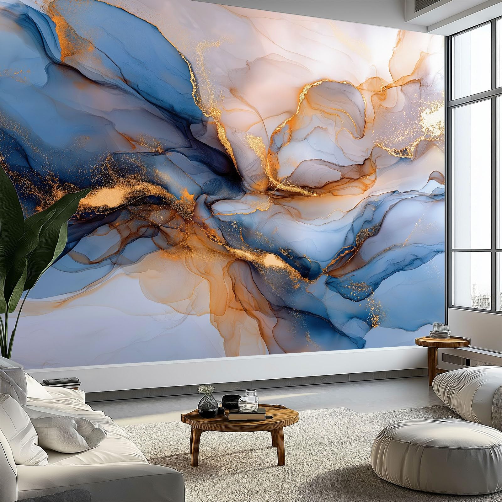 Fototapeta 3D 350 x 256 cm - wielokolorowa włóknina tapeta ścienna do salonu i telewizora biura - dekoracja XXL niesamoprzylepna sztuka malarstwo tuszem alkoholowym