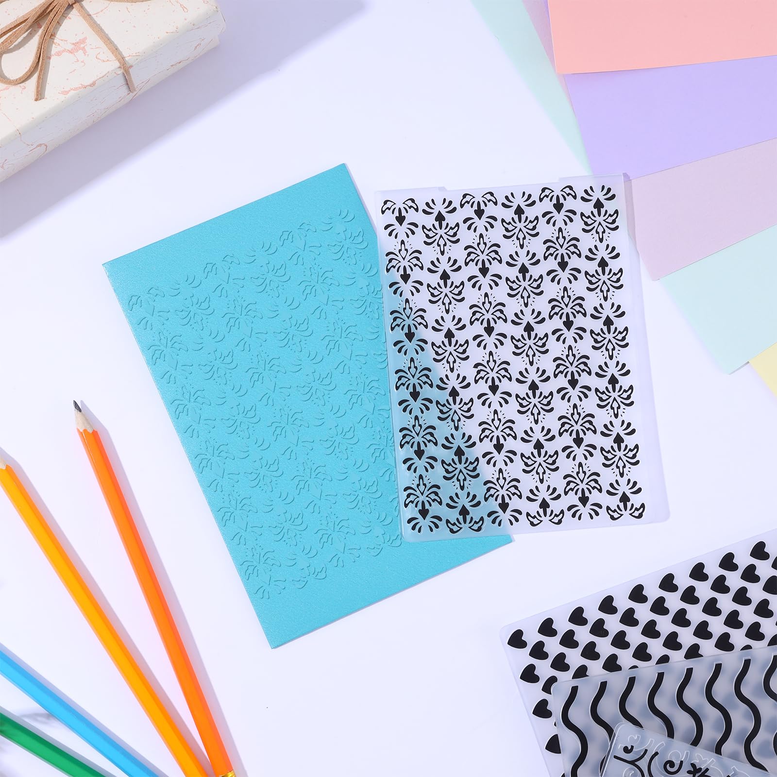 20 Pcs Embossing Folders for Card Making, DIY Craft Template Embossing Stencil Plastic Paper Card Decorating Mold Folder for Scrapbook Photo Album DIY Craft Making, 5.9 x 4.1 Inch (Vintage)