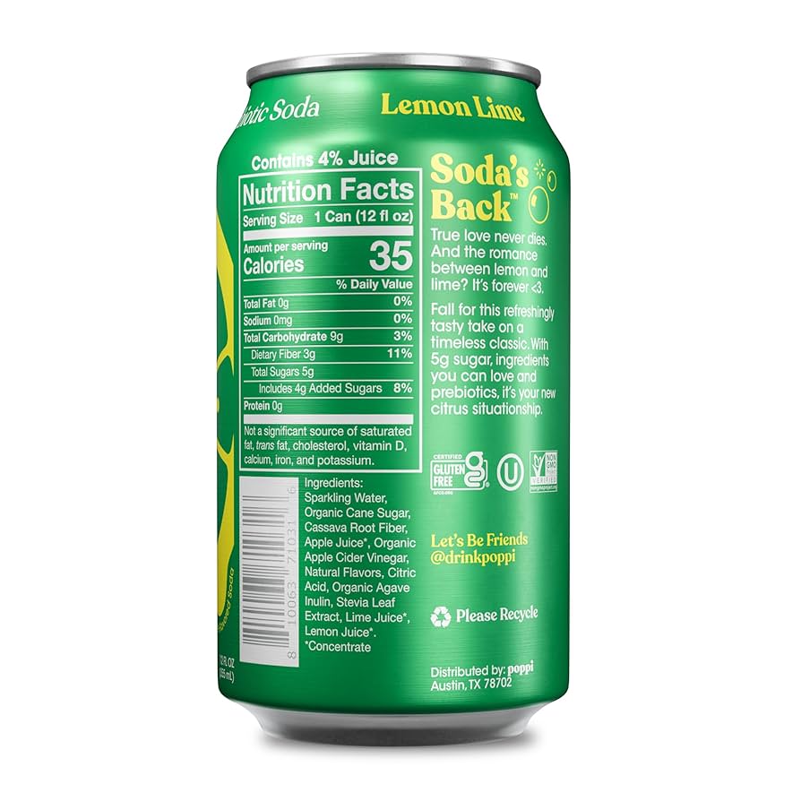 Amazon.com : Poppi Sparkling Prebiotic Soda Beverage with
