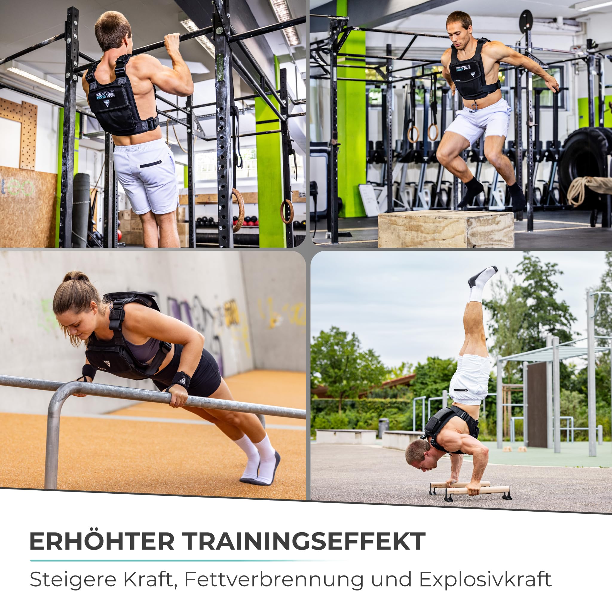 PULLUP & DIP Gewichtsweste – Modular anpassbar von 1-15 kg – Weighted Vest für Calisthenics, HIIT & Hyrox – Unisex, Komfortabel & Rutschfest – Ideal für Dips, Klimmzüge & Bootcamp-Training