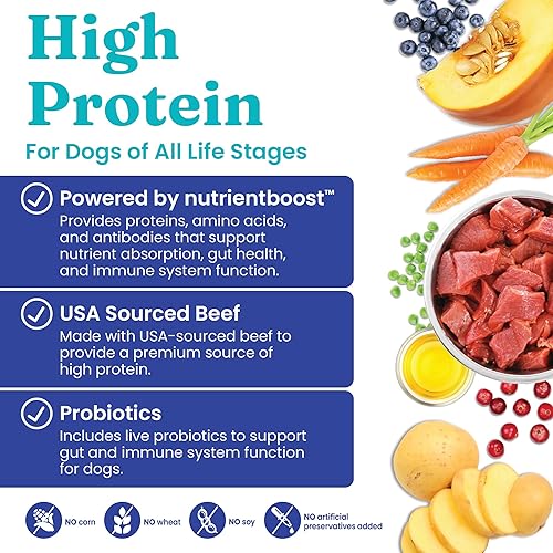 Miniatura 5 de Solid Gold Alimento seco para perros con Nutrientboost para perros adultos y mayores, fabricado con carne de res, huevo y guisantes reales, alimento