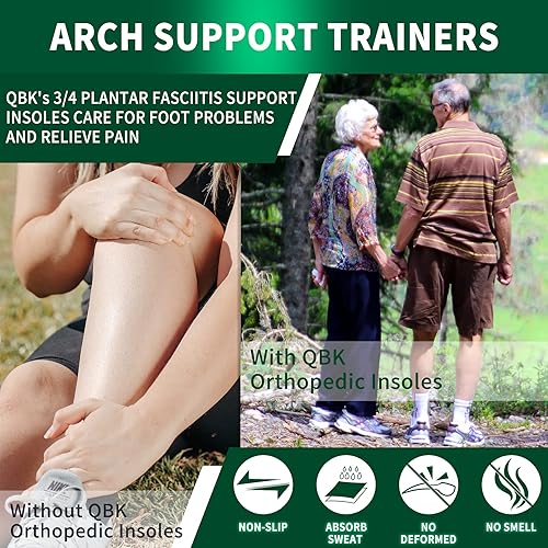 Miniatura 6 de Plantillas ortopédicas para zapatos para fascitis plantar, inserciones de soporte de arco alto QBK para dispersión de presión en el talón y alivio