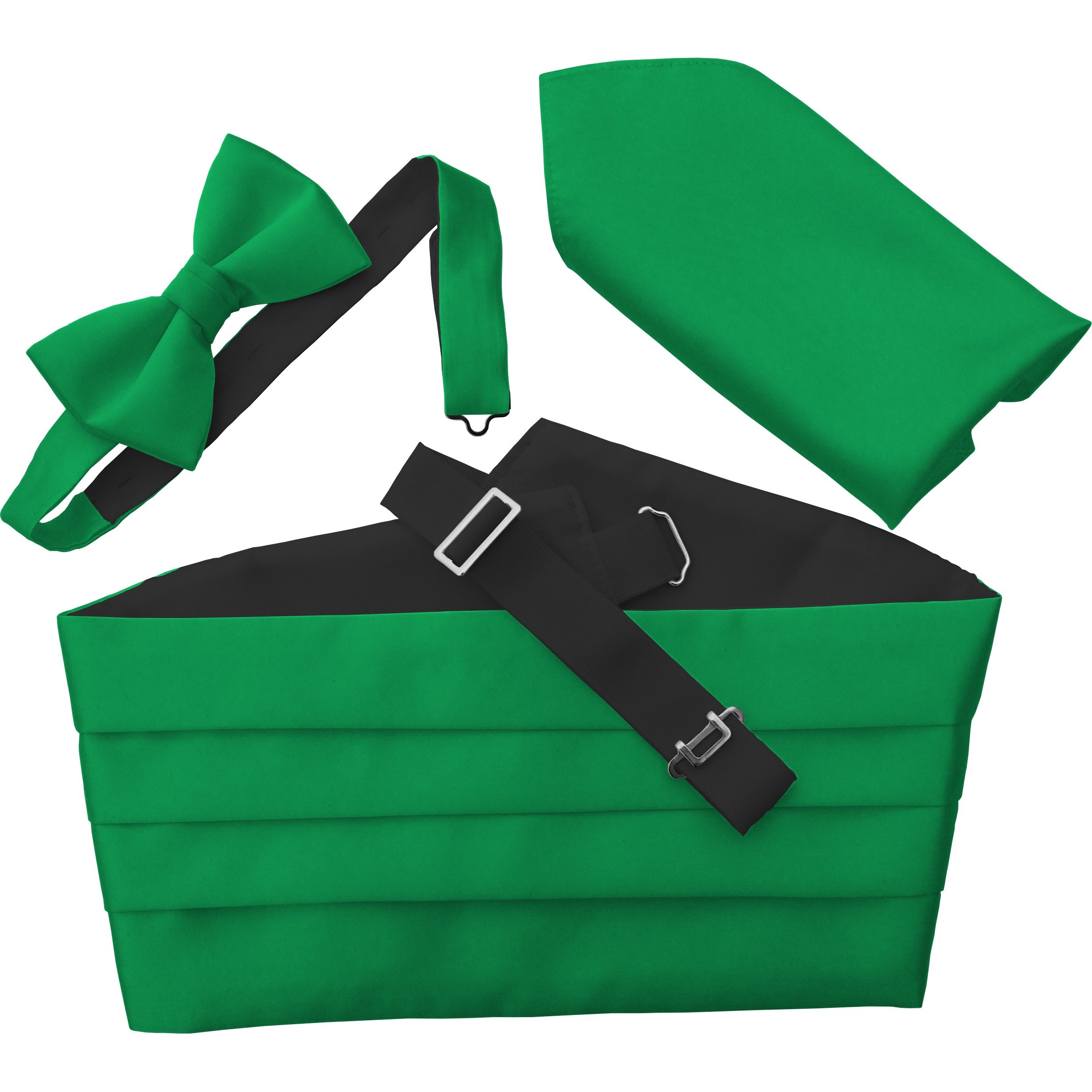 Great British Tie Club Men's Emerald Green Ties & Accessories - ST PATRICK'S DAY (Cummerbund Set)