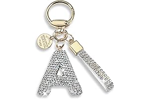 Bling Crystal Letter Keychain for Women Girls