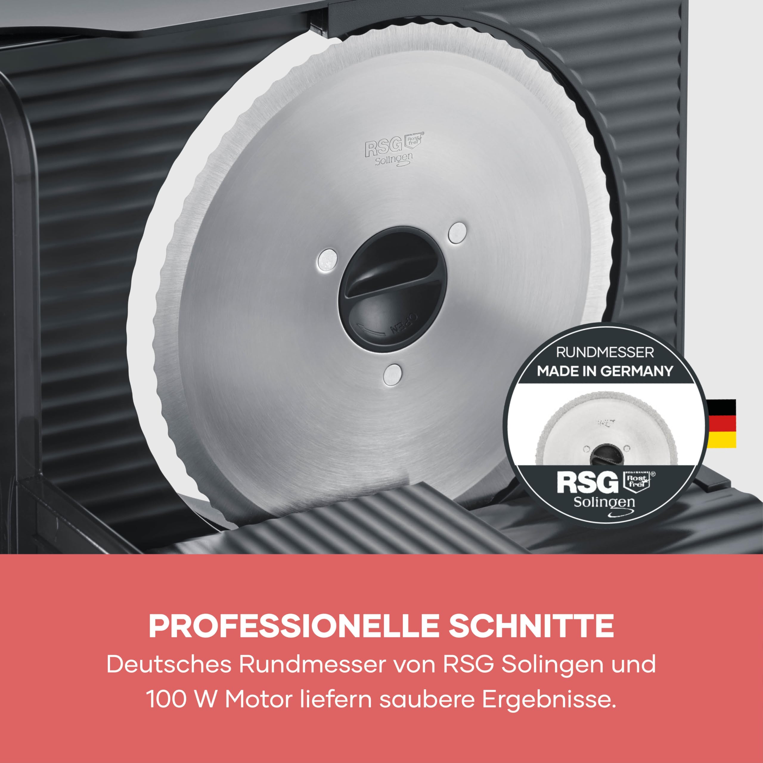 SEVERIN Allesschneider AS 9595 Brotschneidemaschine stufenlos einstellbarer Schnittstärke Fingerschutz schwarz