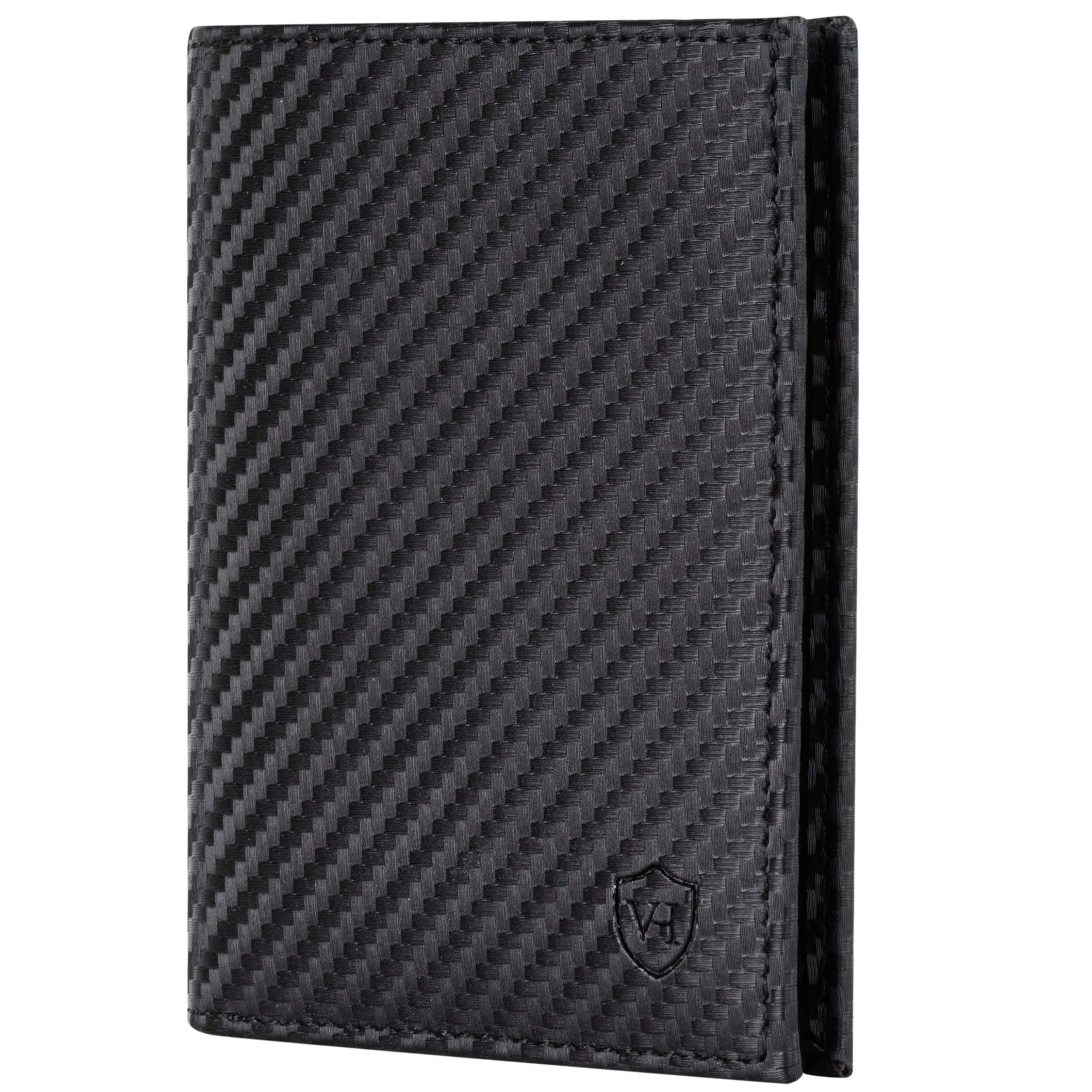 VON HEESEN Leder Geldbörse Herren mit Münzfach & RFID Schutz I Echtleder Geldbeutel für Männer & Damen I Portemonnaie Brieftasche Wallet Portmonee (Carbon-Schwarz, MIT MÜNZFACH)